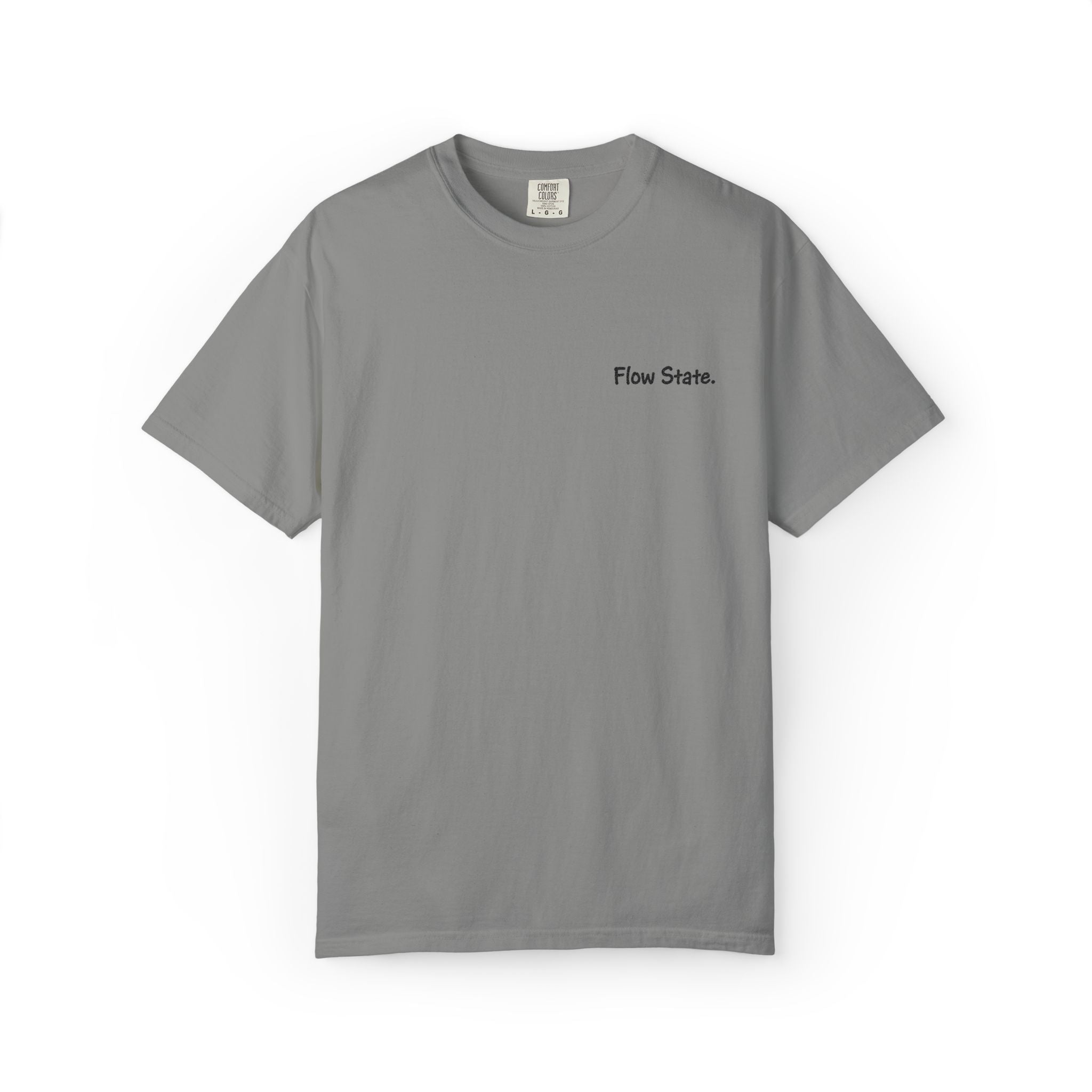 Flow State T-Shirt — Minimalist Chest Script Tee for Creatives & Athletes