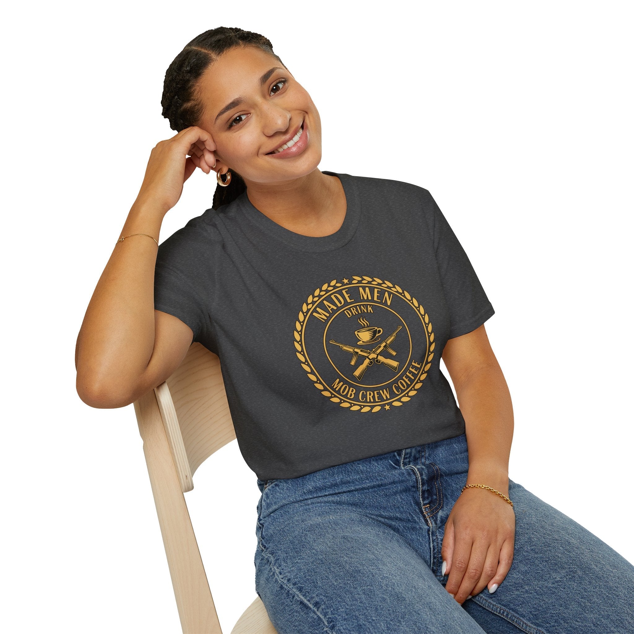 Mob Crew Made Men Drink Mob Crew Coffee T‑Shirt