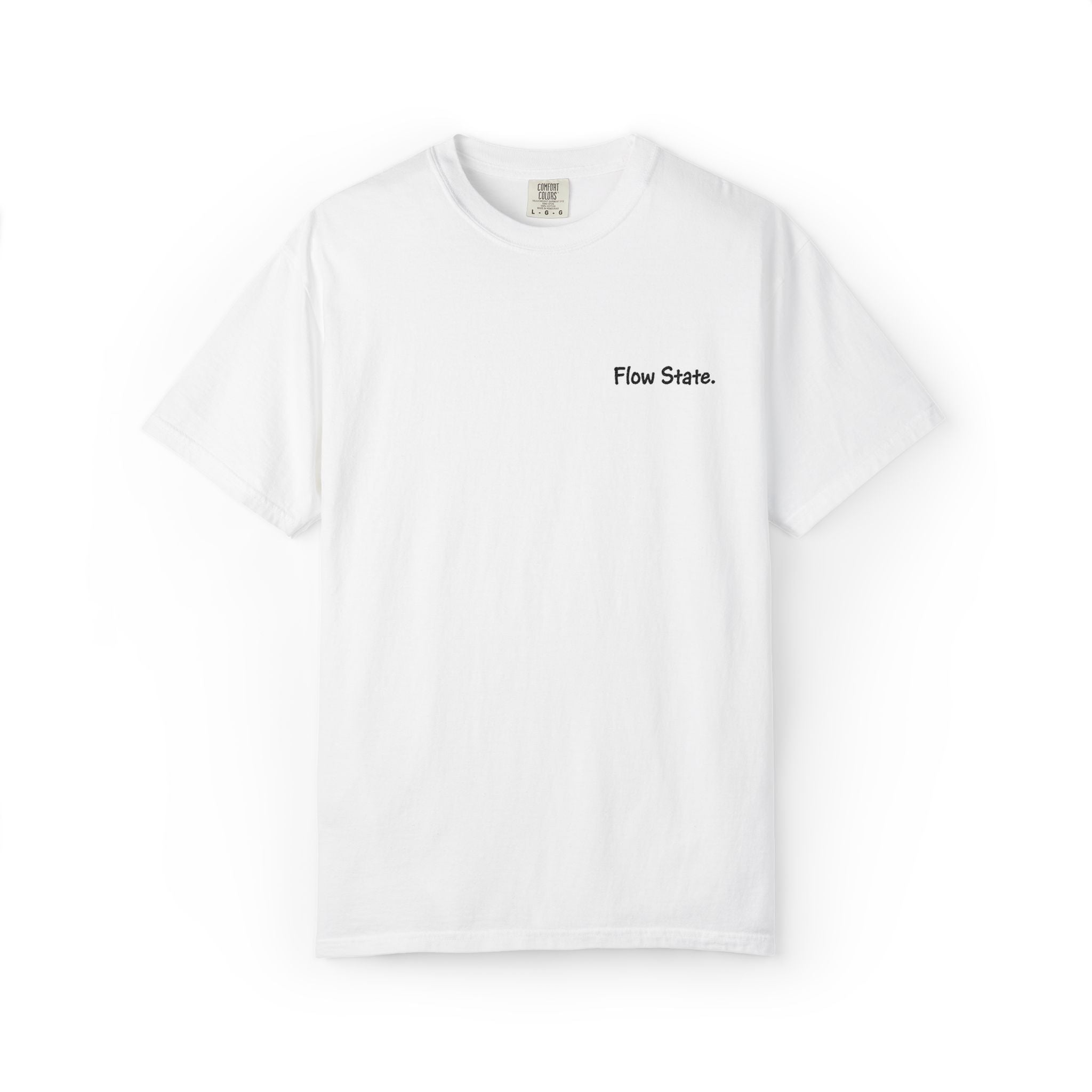 Flow State T-Shirt — Minimalist Chest Script Tee for Creatives & Athletes