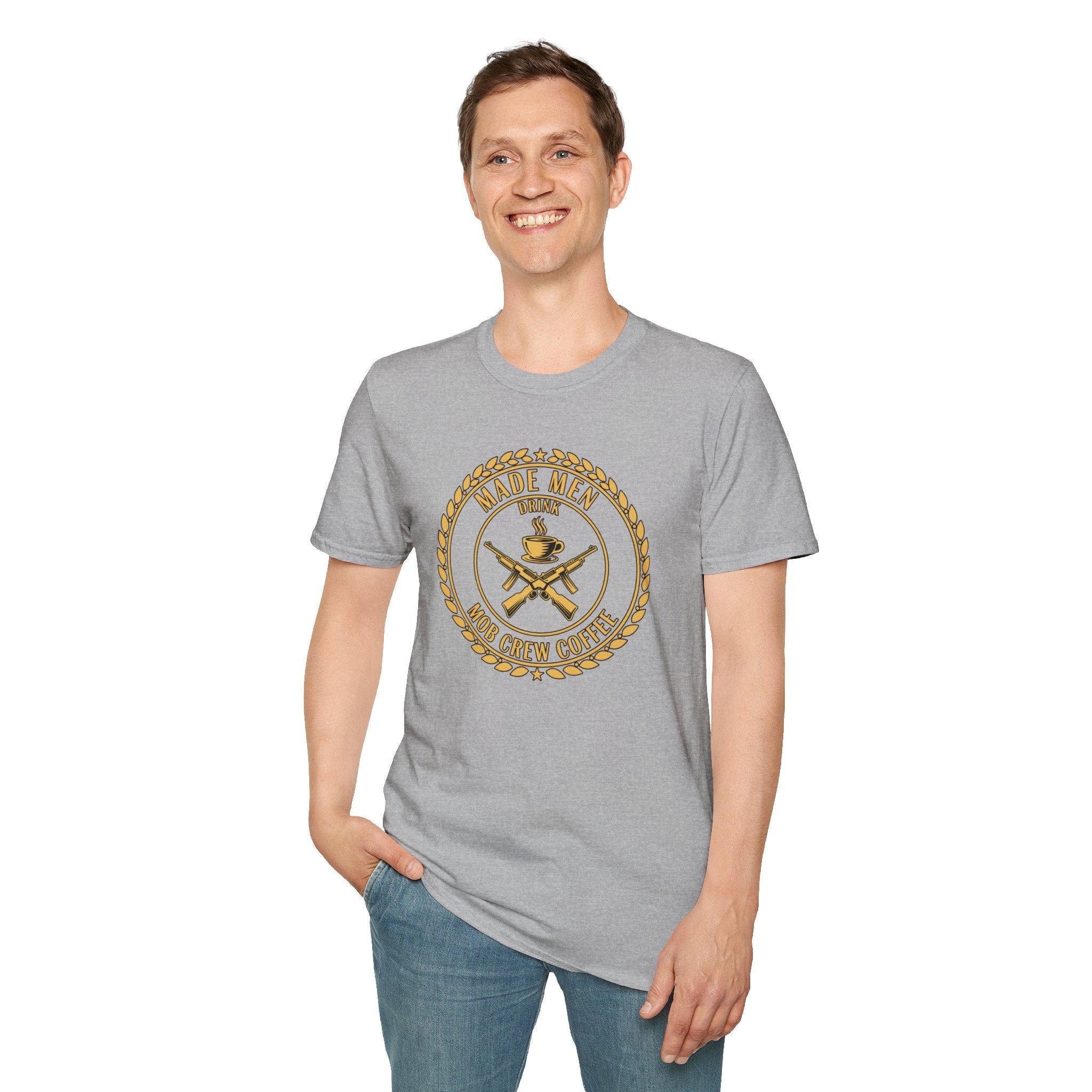 Mob Crew Made Men Drink Mob Crew Coffee T‑Shirt