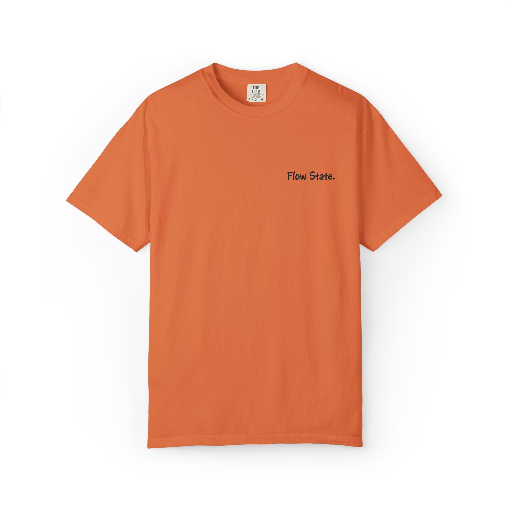 Flow State T-Shirt — Minimalist Chest Script Tee for Creatives & Athletes