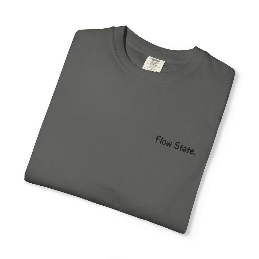 Flow State T-Shirt — Minimalist Chest Script Tee for Creatives & Athletes