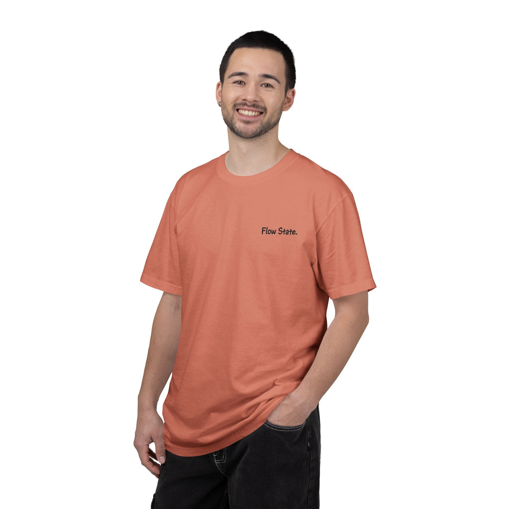 Flow State T-Shirt — Minimalist Chest Script Tee for Creatives & Athletes