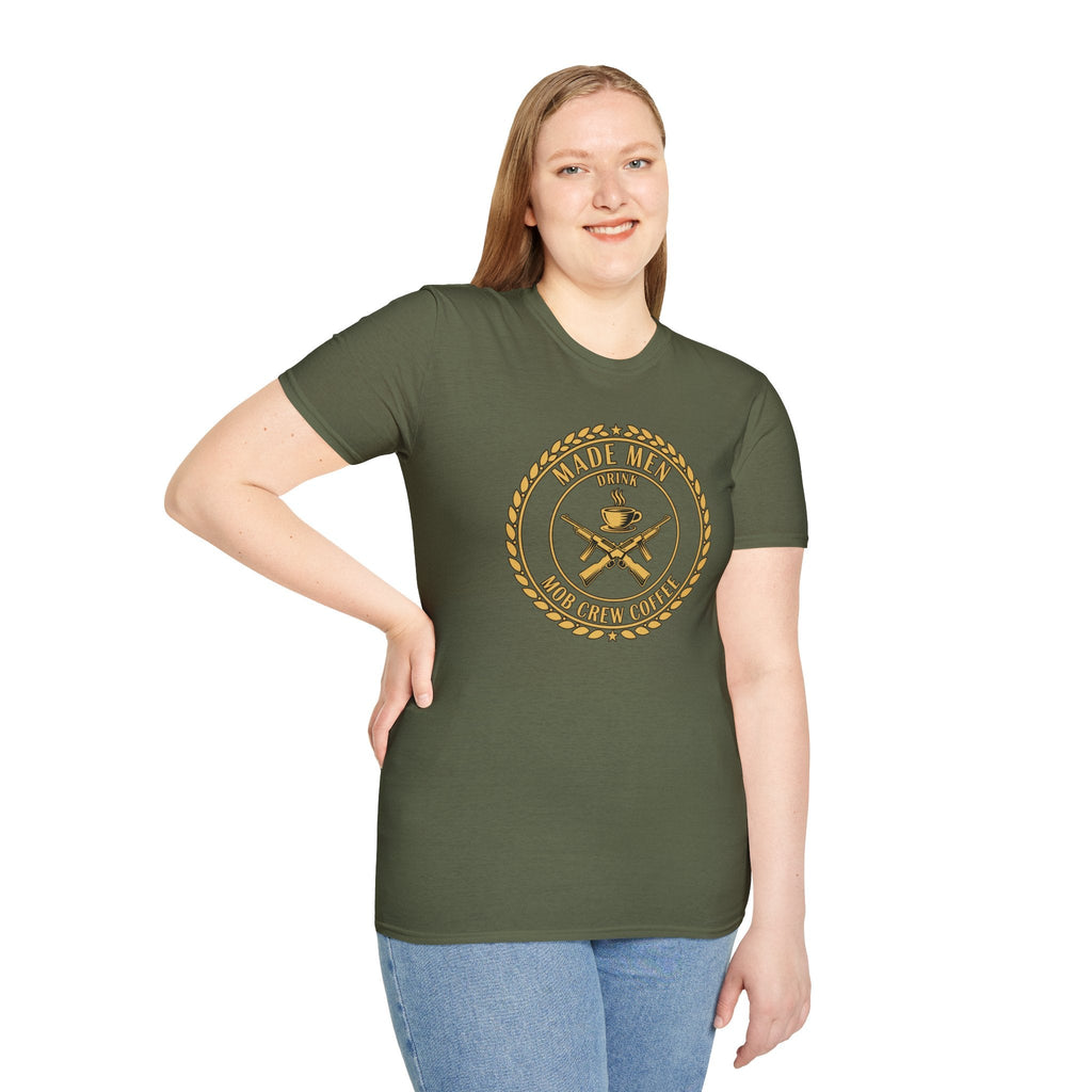 Mob Crew Made Men Drink Mob Crew Coffee T‑Shirt