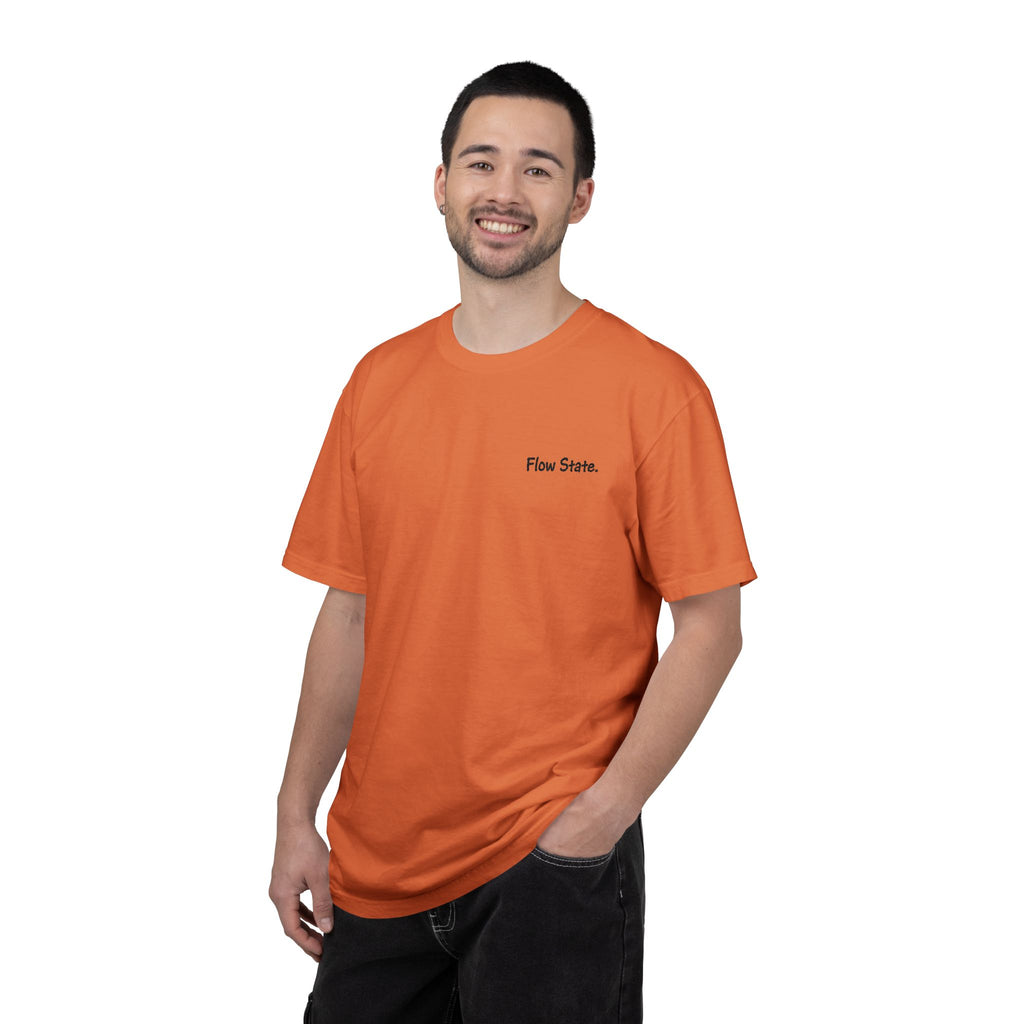 Flow State T-Shirt — Minimalist Chest Script Tee for Creatives & Athletes