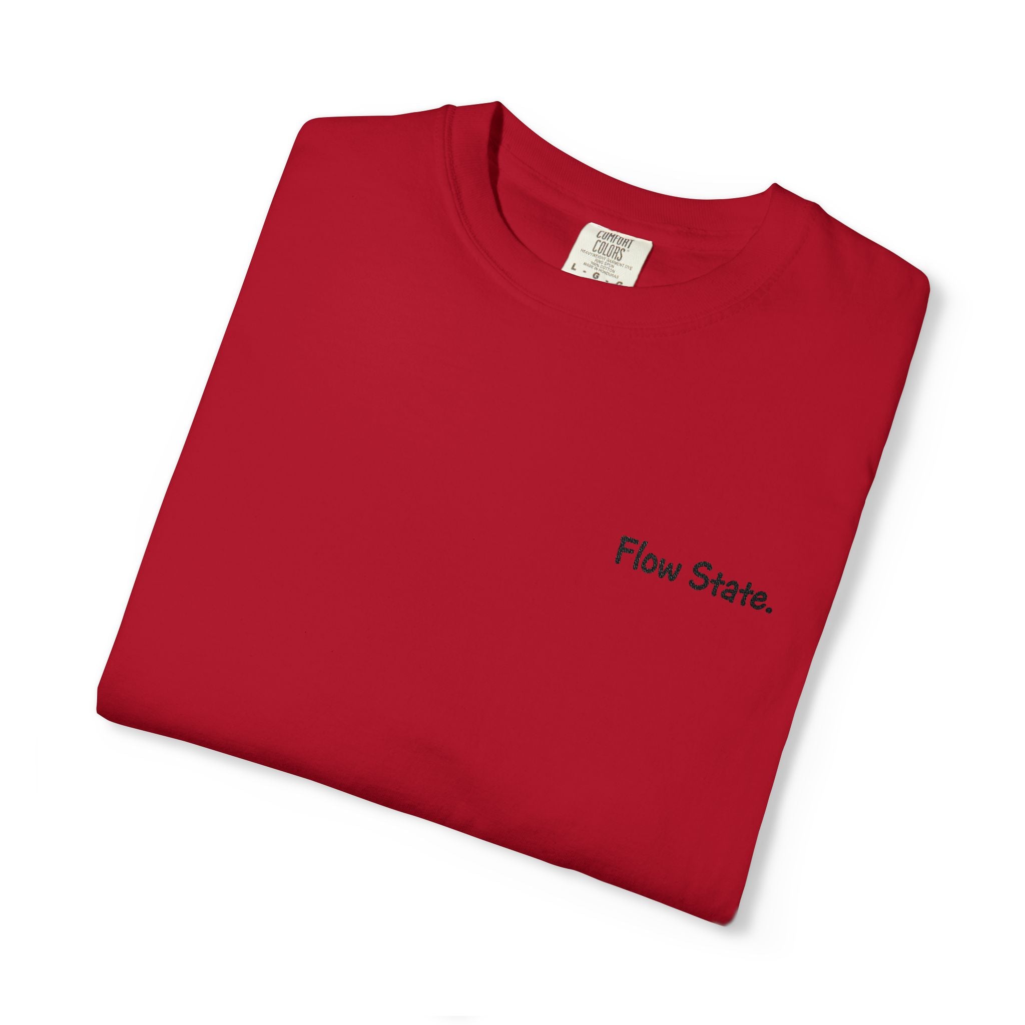 Flow State T-Shirt — Minimalist Chest Script Tee for Creatives & Athletes