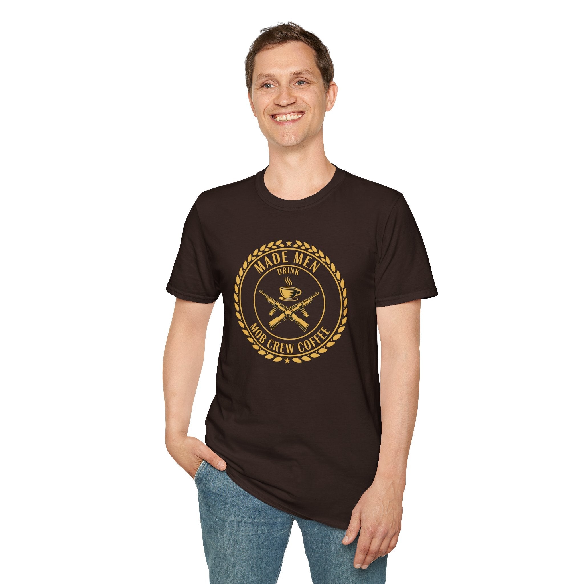 Mob Crew Made Men Drink Mob Crew Coffee T‑Shirt