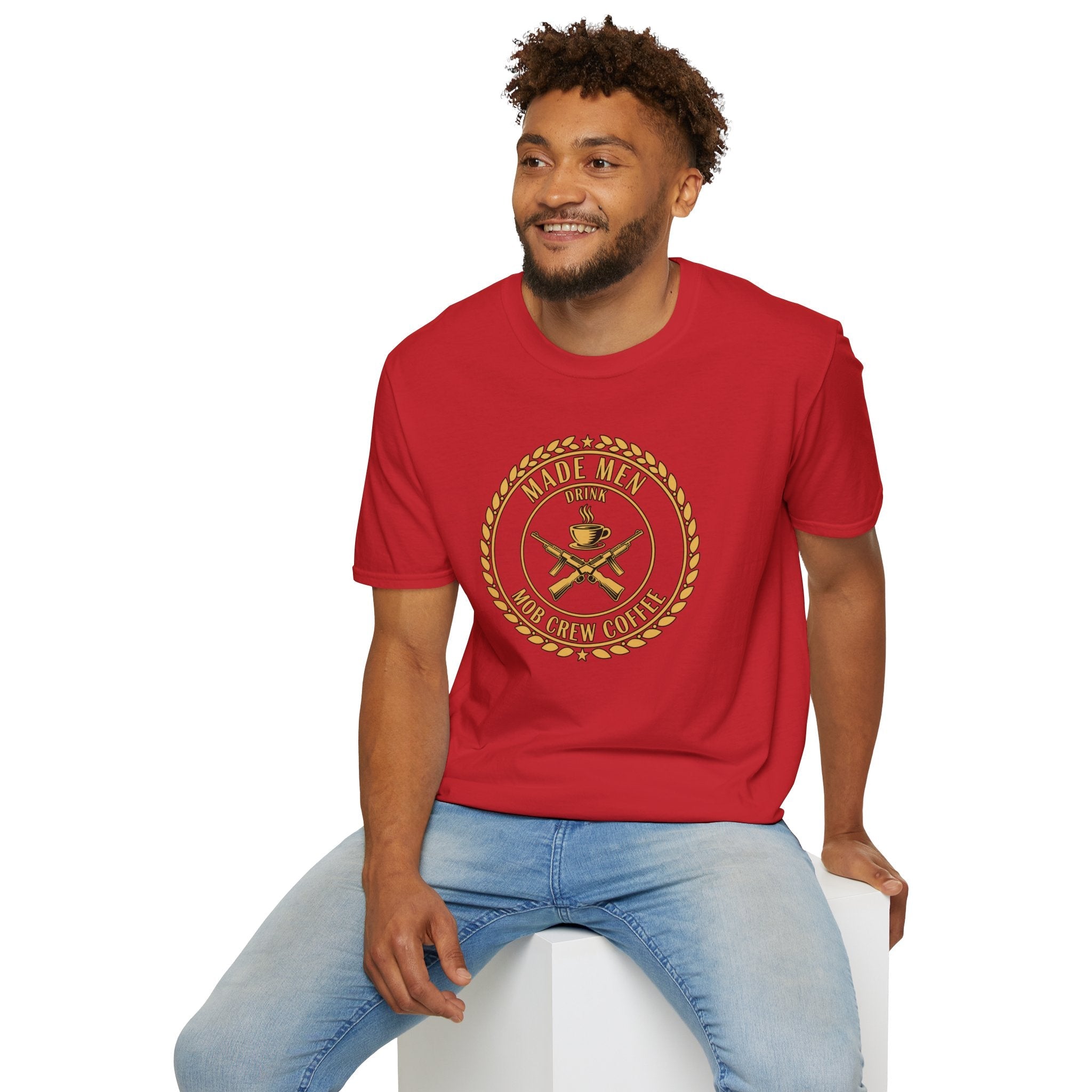 Mob Crew Made Men Drink Mob Crew Coffee T‑Shirt