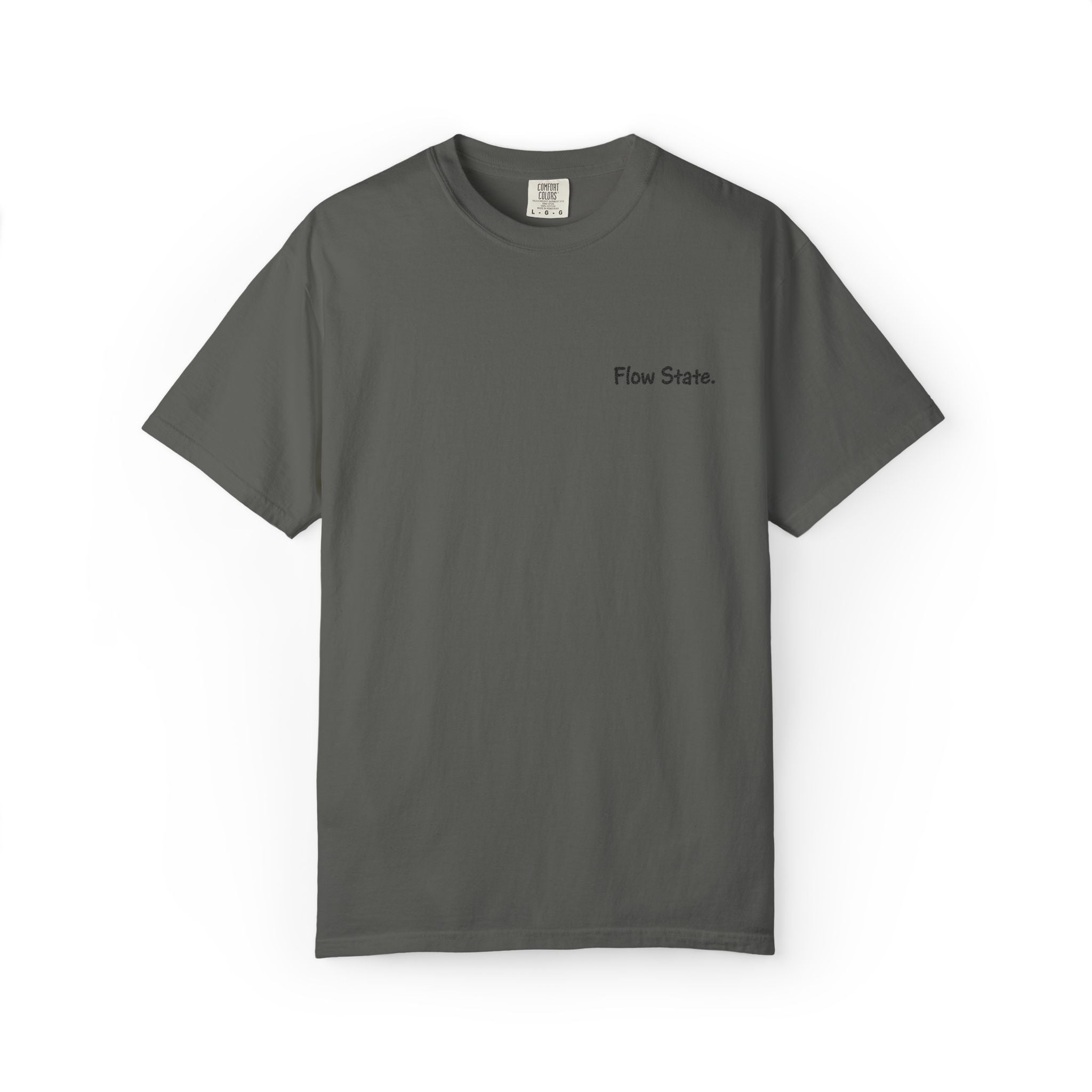 Flow State T-Shirt — Minimalist Chest Script Tee for Creatives & Athletes