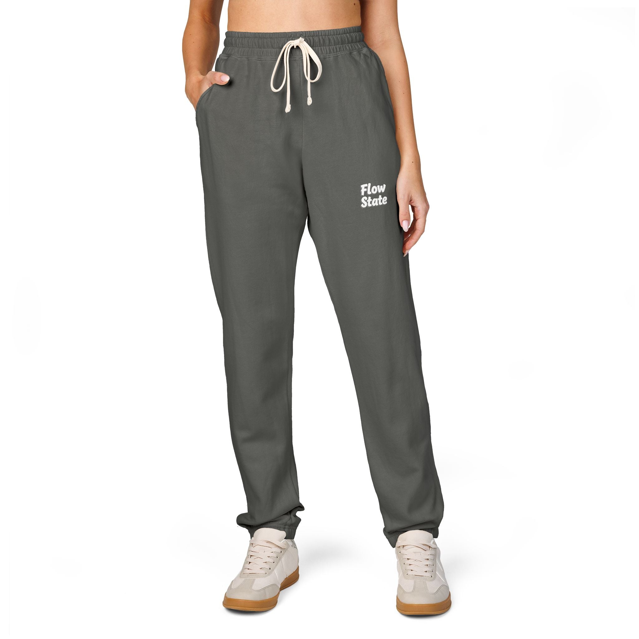 Fleece Sweatpants — 'Power & Shine' Minimal Logo Joggers