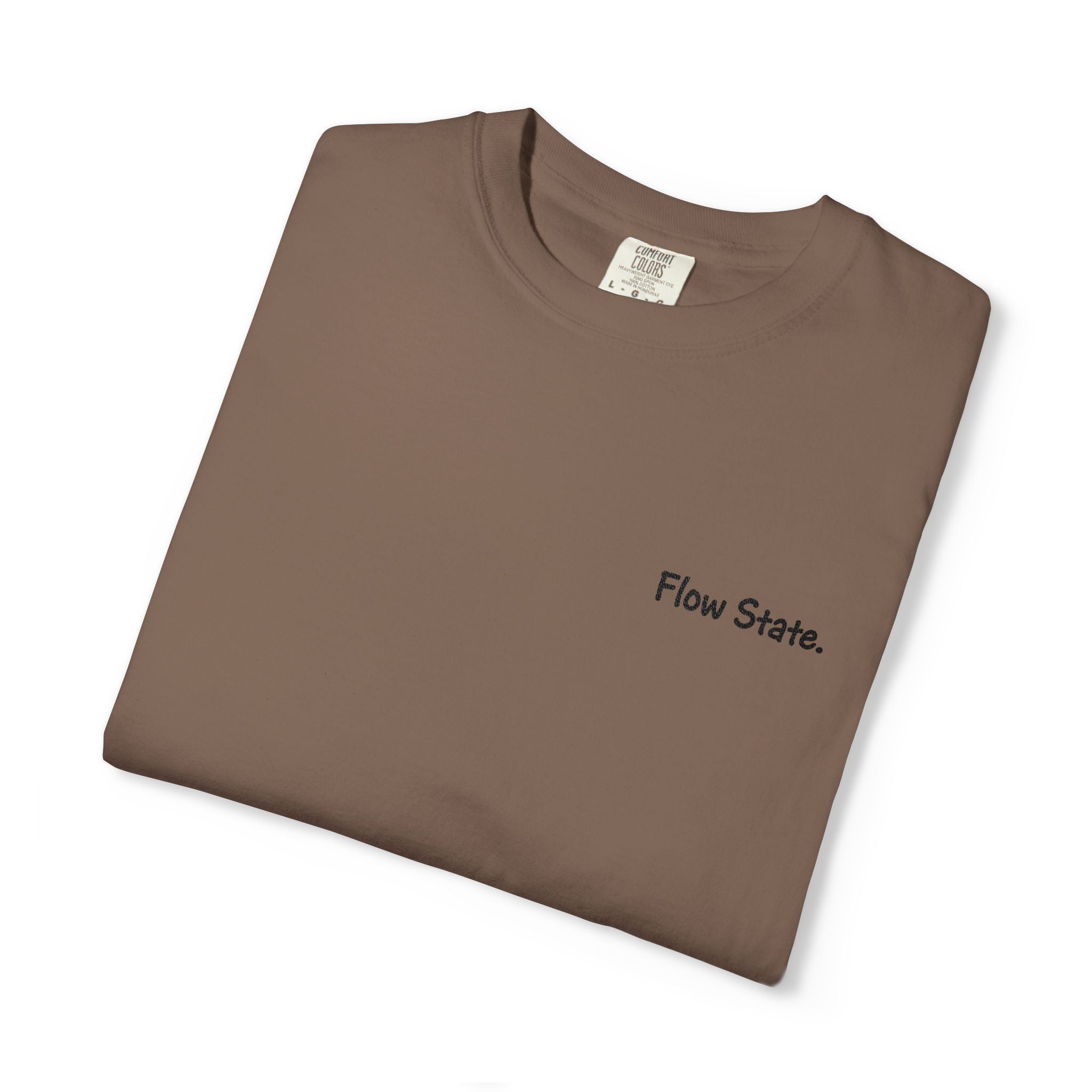 Flow State T-Shirt — Minimalist Chest Script Tee for Creatives & Athletes