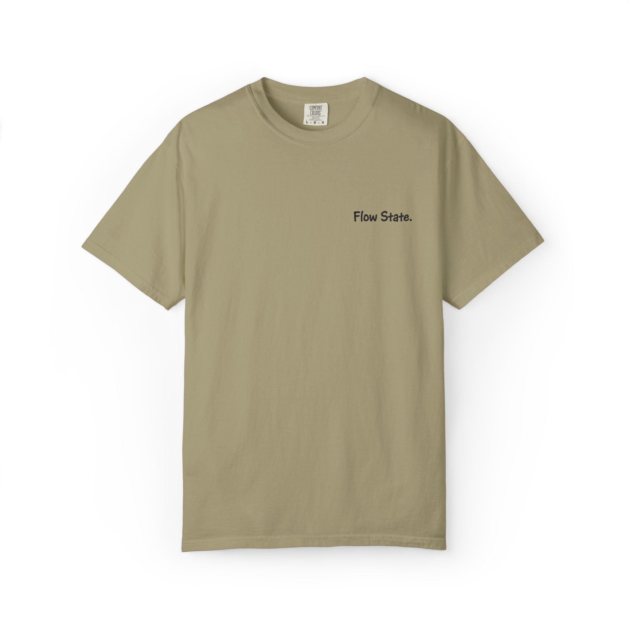 Flow State T-Shirt — Minimalist Chest Script Tee for Creatives & Athletes