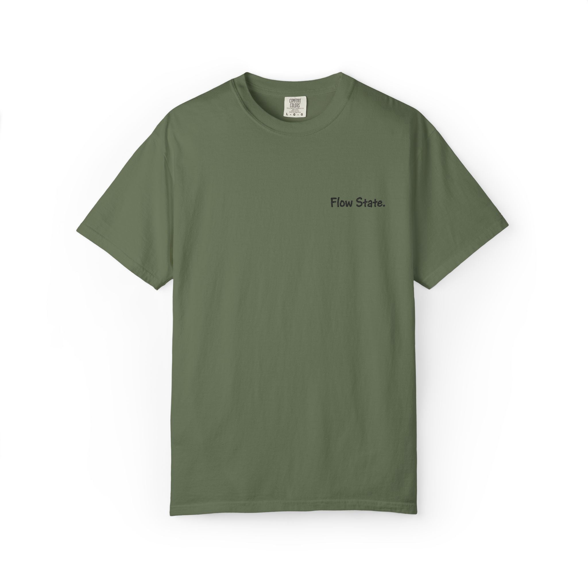 Flow State T-Shirt — Minimalist Chest Script Tee for Creatives & Athletes