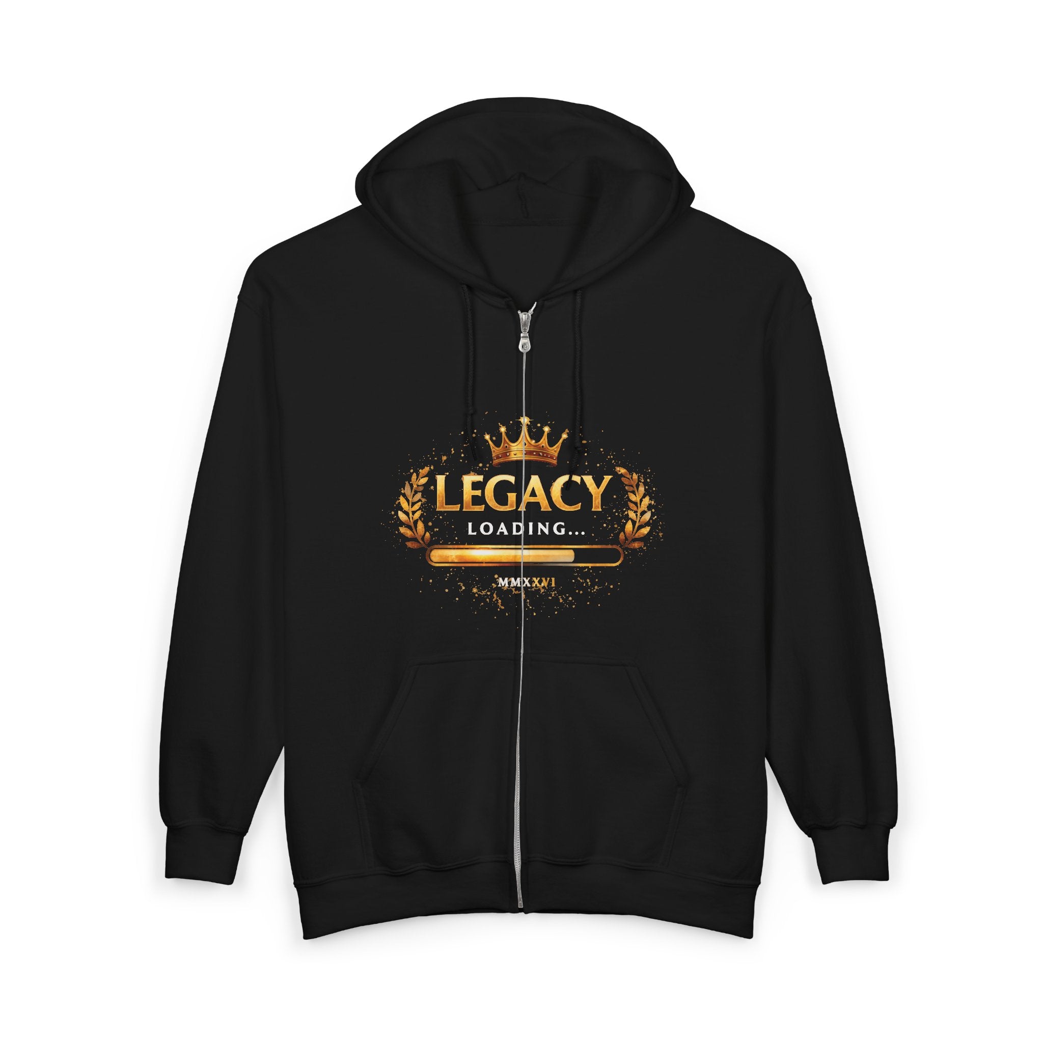 Legacy Loading Full-Zip Hoodie — King Crown Graphic Zip-Up Sweatshirt