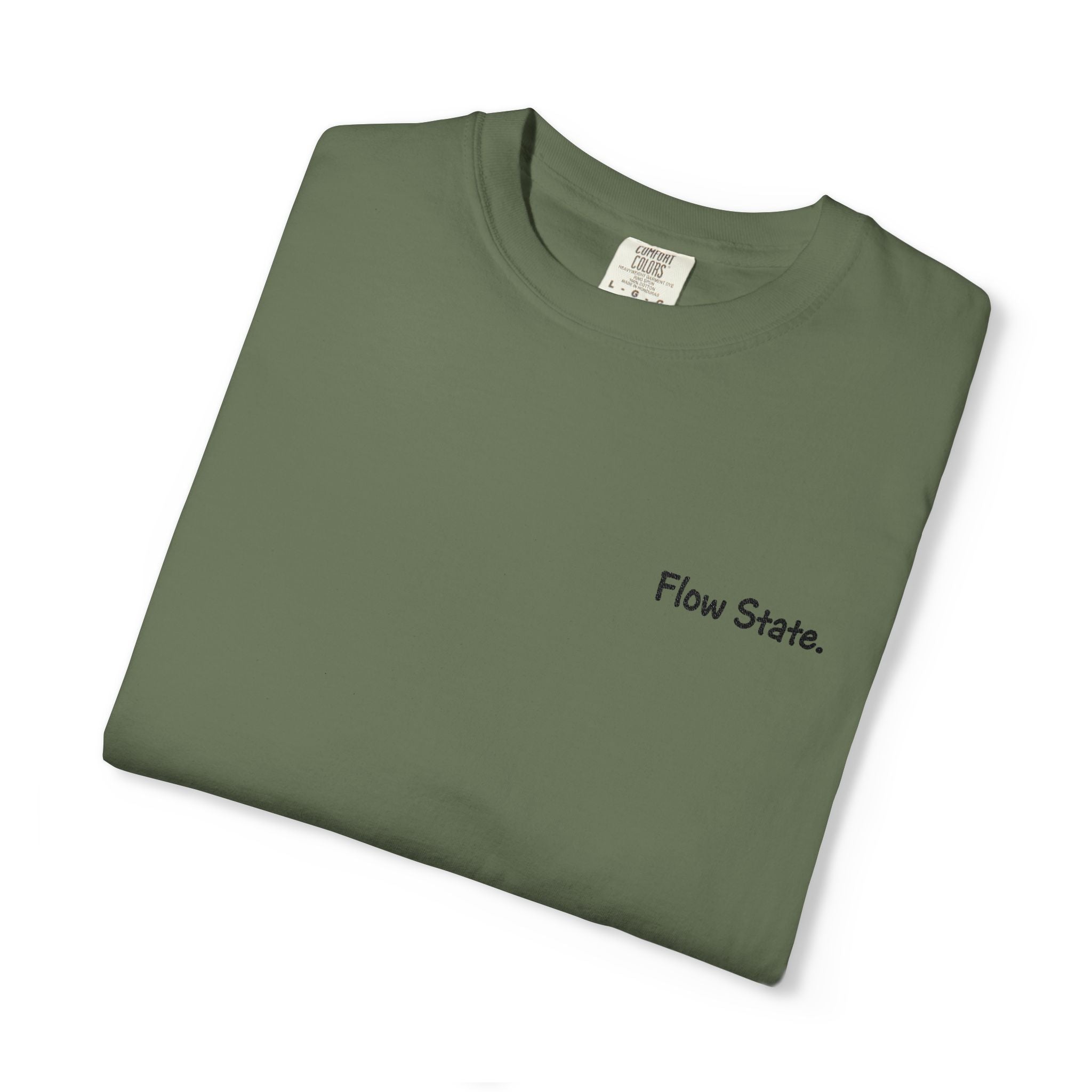Flow State T-Shirt — Minimalist Chest Script Tee for Creatives & Athletes