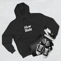 Flow State Hoodie — Minimal Embossed Text Fleece Pullover