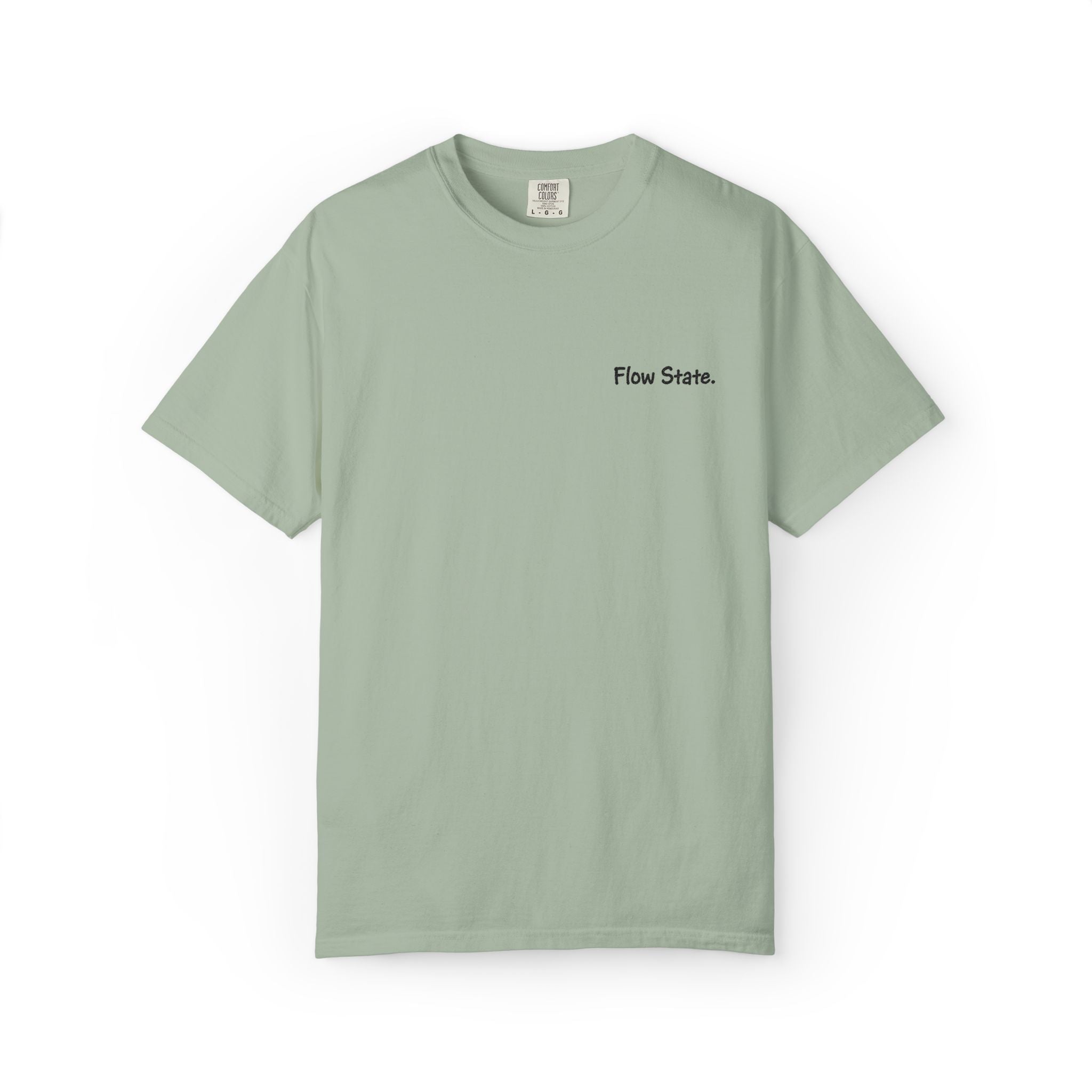 Flow State T-Shirt — Minimalist Chest Script Tee for Creatives & Athletes