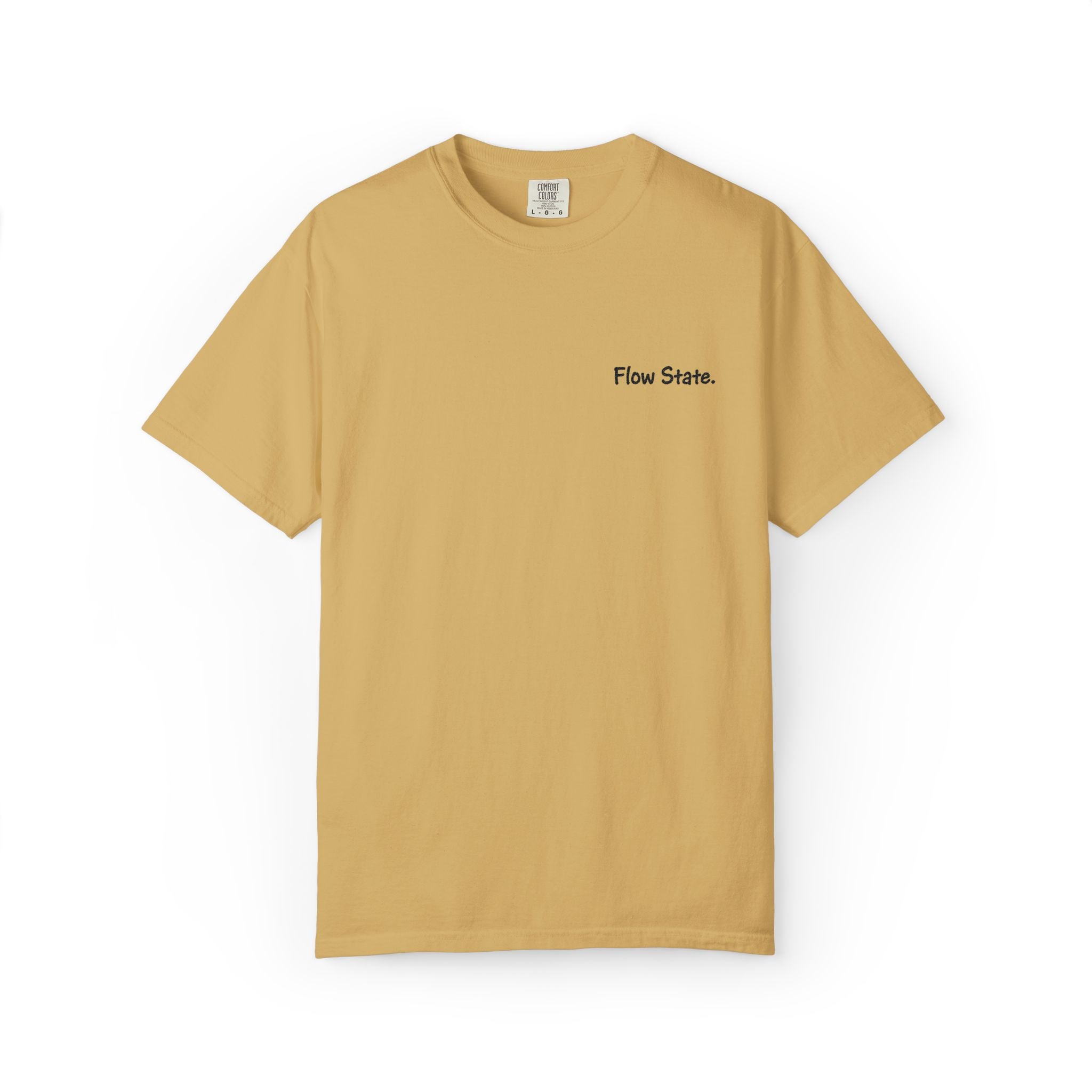 Flow State T-Shirt — Minimalist Chest Script Tee for Creatives & Athletes