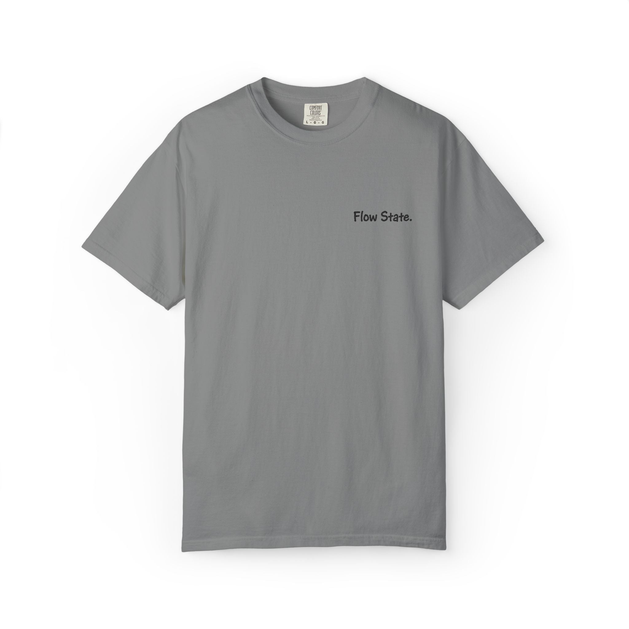 Flow State T-Shirt — Minimalist Chest Script Tee for Creatives & Athletes