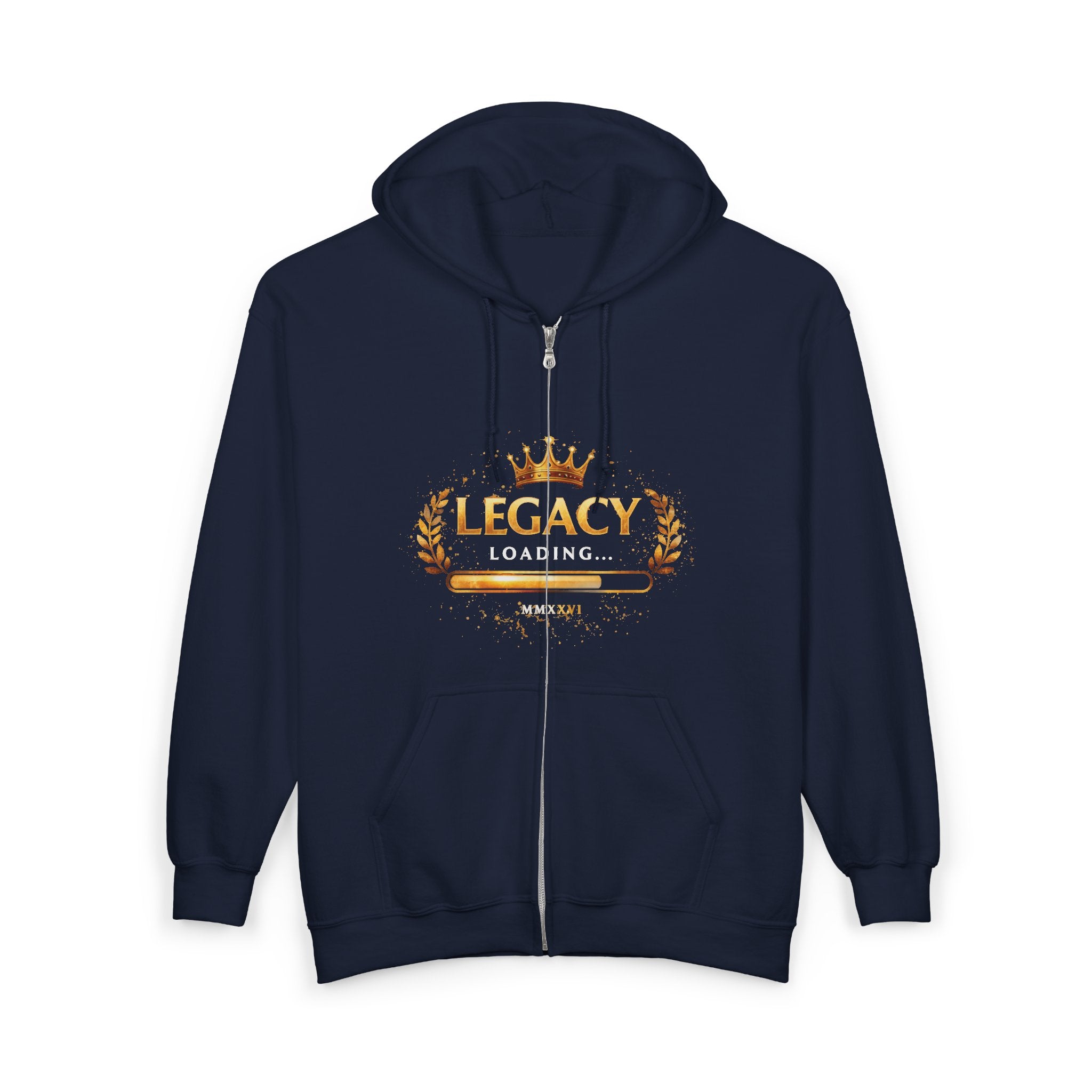 Legacy Loading Full-Zip Hoodie — King Crown Graphic Zip-Up Sweatshirt