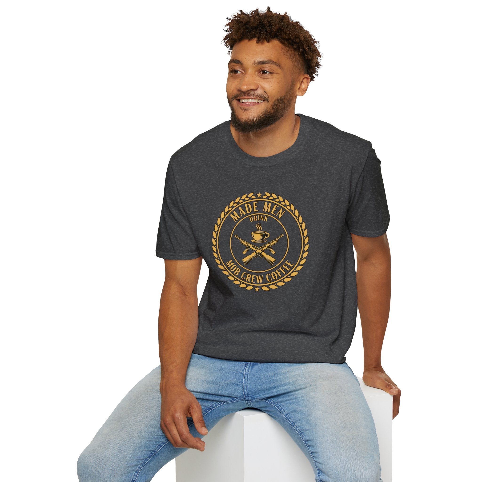 Mob Crew Made Men Drink Mob Crew Coffee T‑Shirt