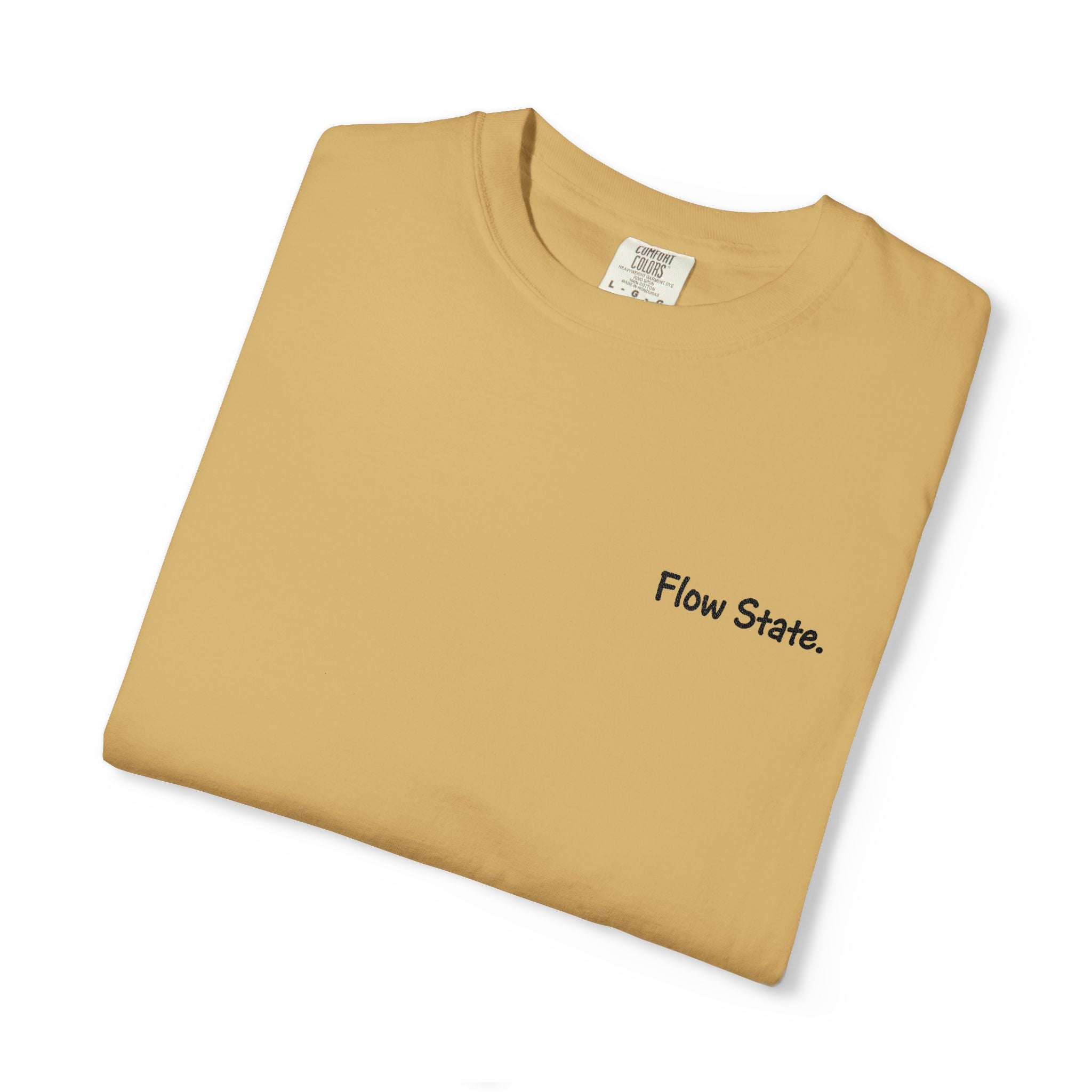 Flow State T-Shirt — Minimalist Chest Script Tee for Creatives & Athletes