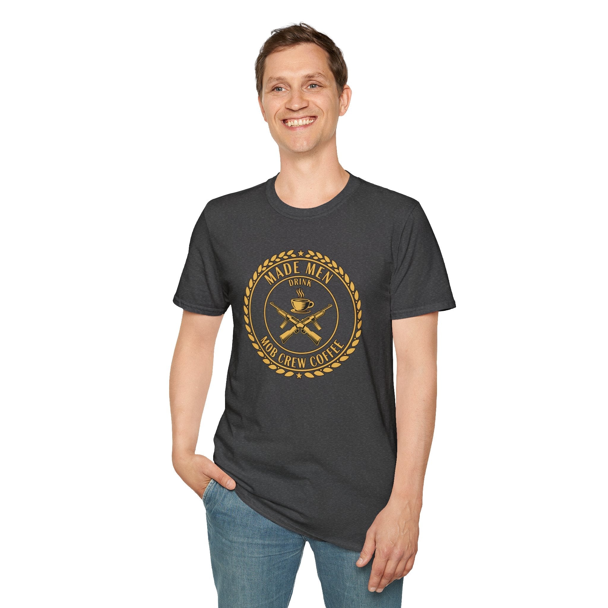 Mob Crew Made Men Drink Mob Crew Coffee T‑Shirt