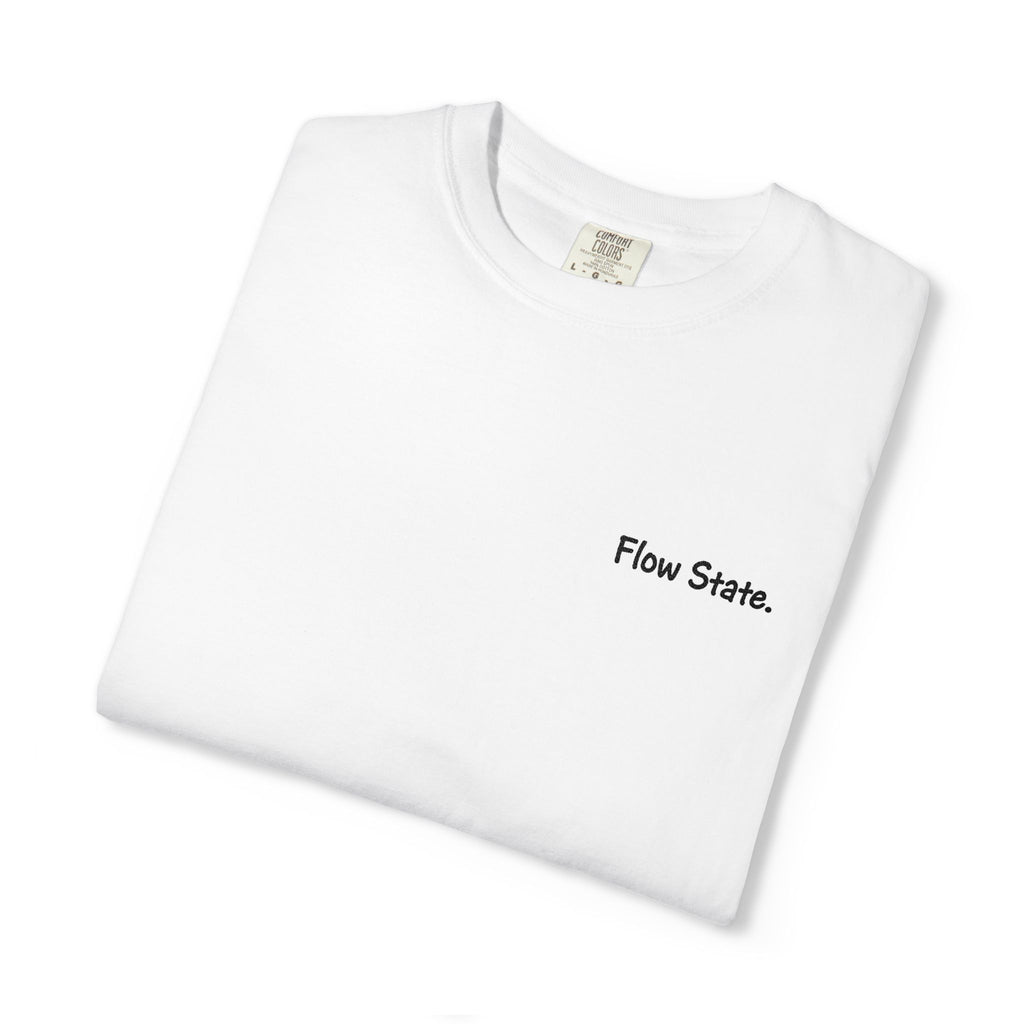 Flow State T-Shirt — Minimalist Chest Script Tee for Creatives & Athletes
