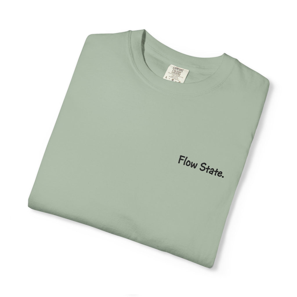 Flow State T-Shirt — Minimalist Chest Script Tee for Creatives & Athletes
