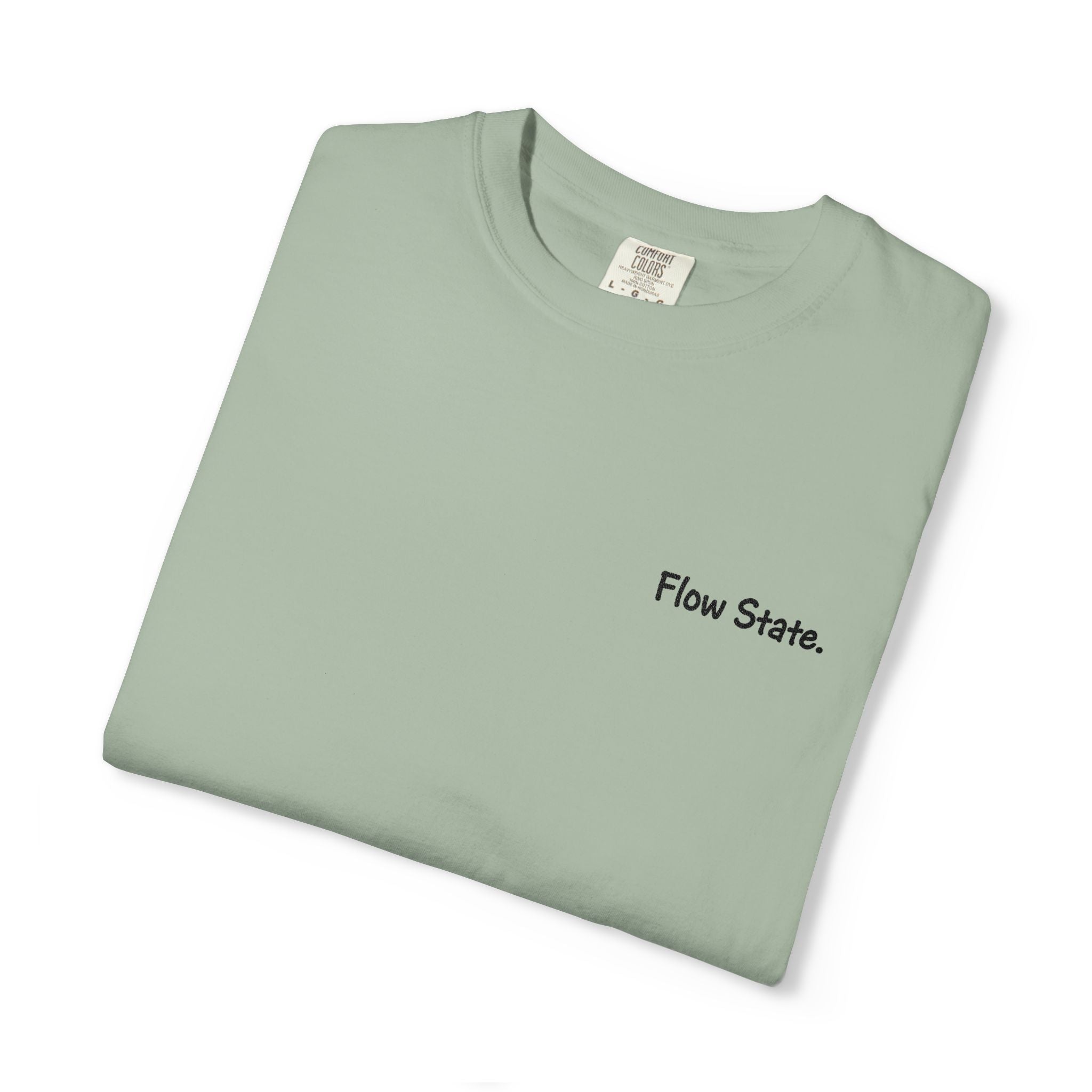 Flow State T-Shirt — Minimalist Chest Script Tee for Creatives & Athletes