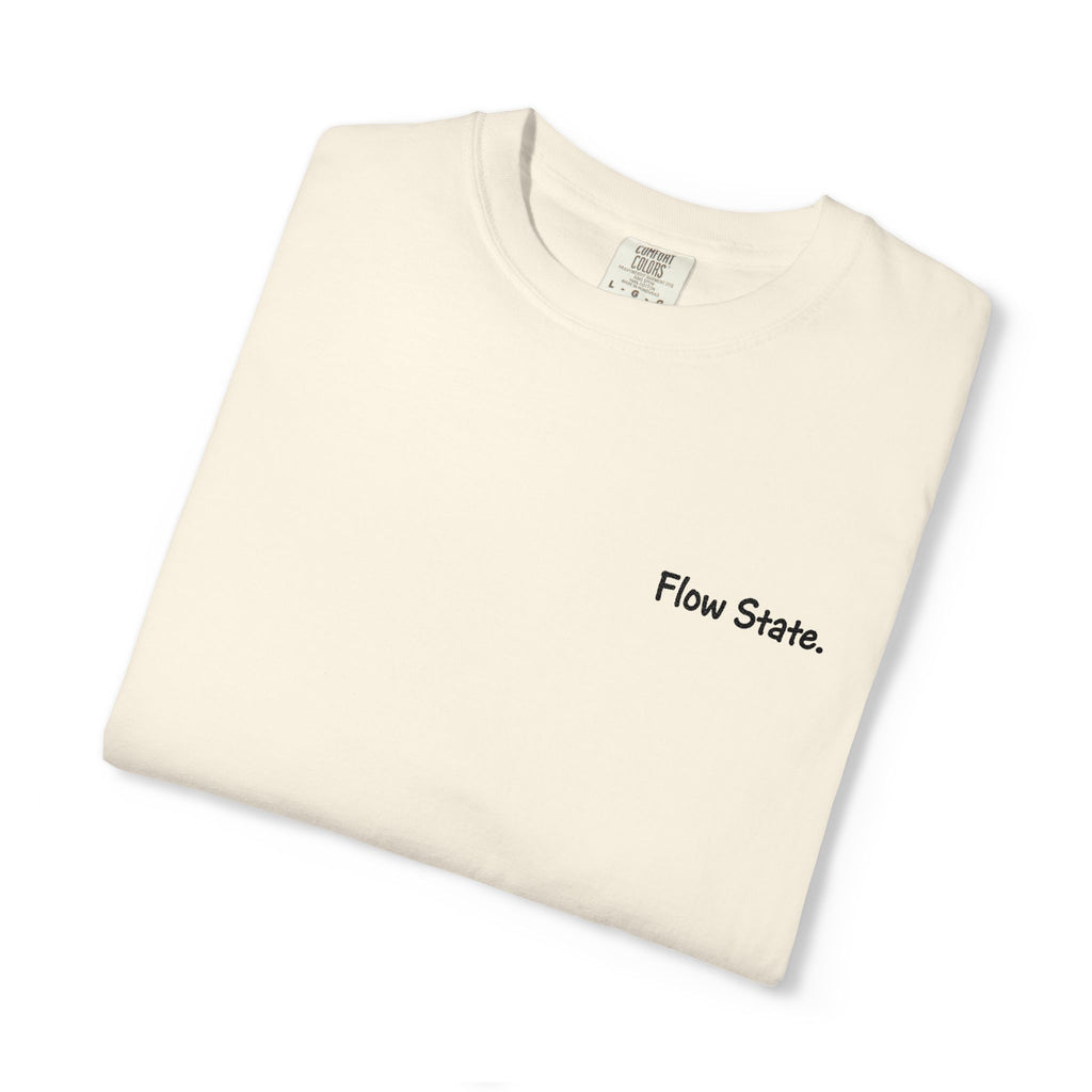 Flow State T-Shirt — Minimalist Chest Script Tee for Creatives & Athletes