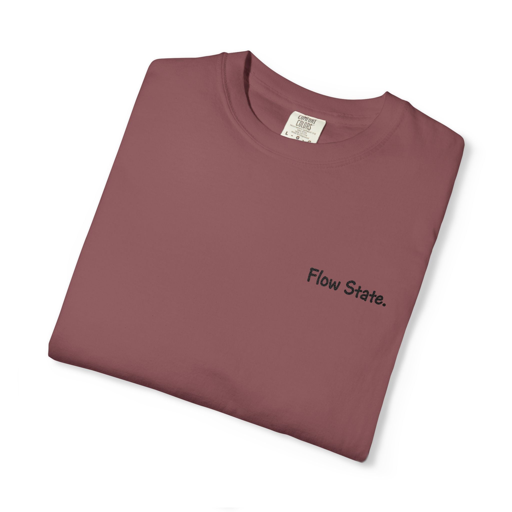 Flow State T-Shirt — Minimalist Chest Script Tee for Creatives & Athletes