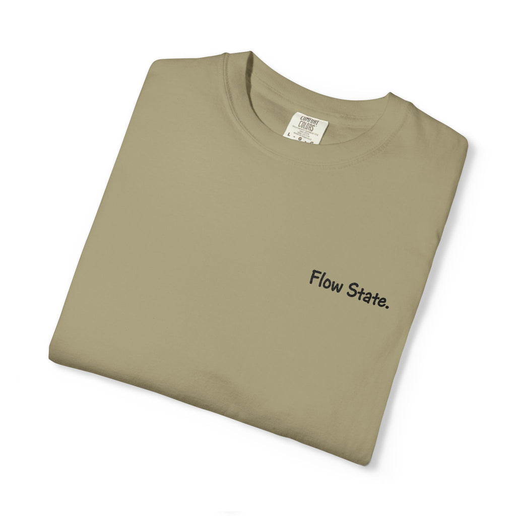 Flow State T-Shirt — Minimalist Chest Script Tee for Creatives & Athletes