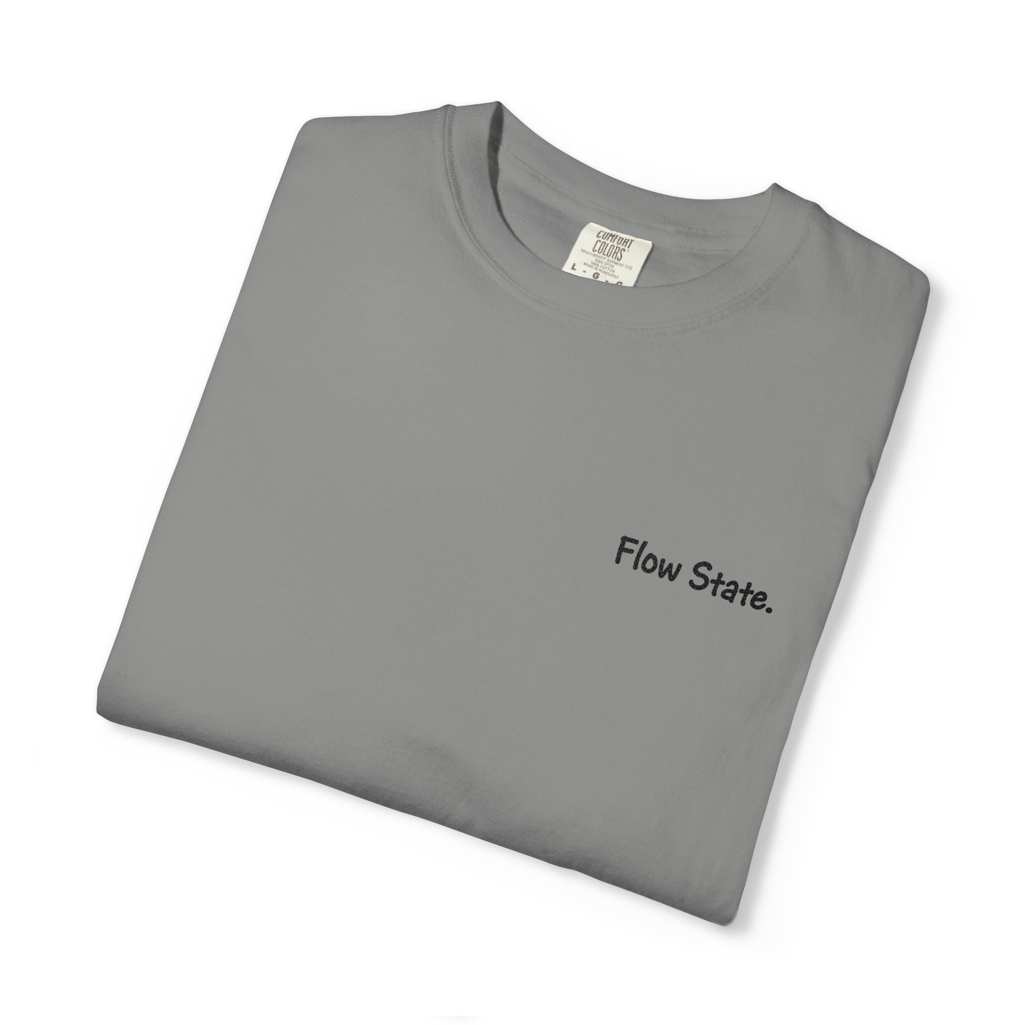 Flow State T-Shirt — Minimalist Chest Script Tee for Creatives & Athletes