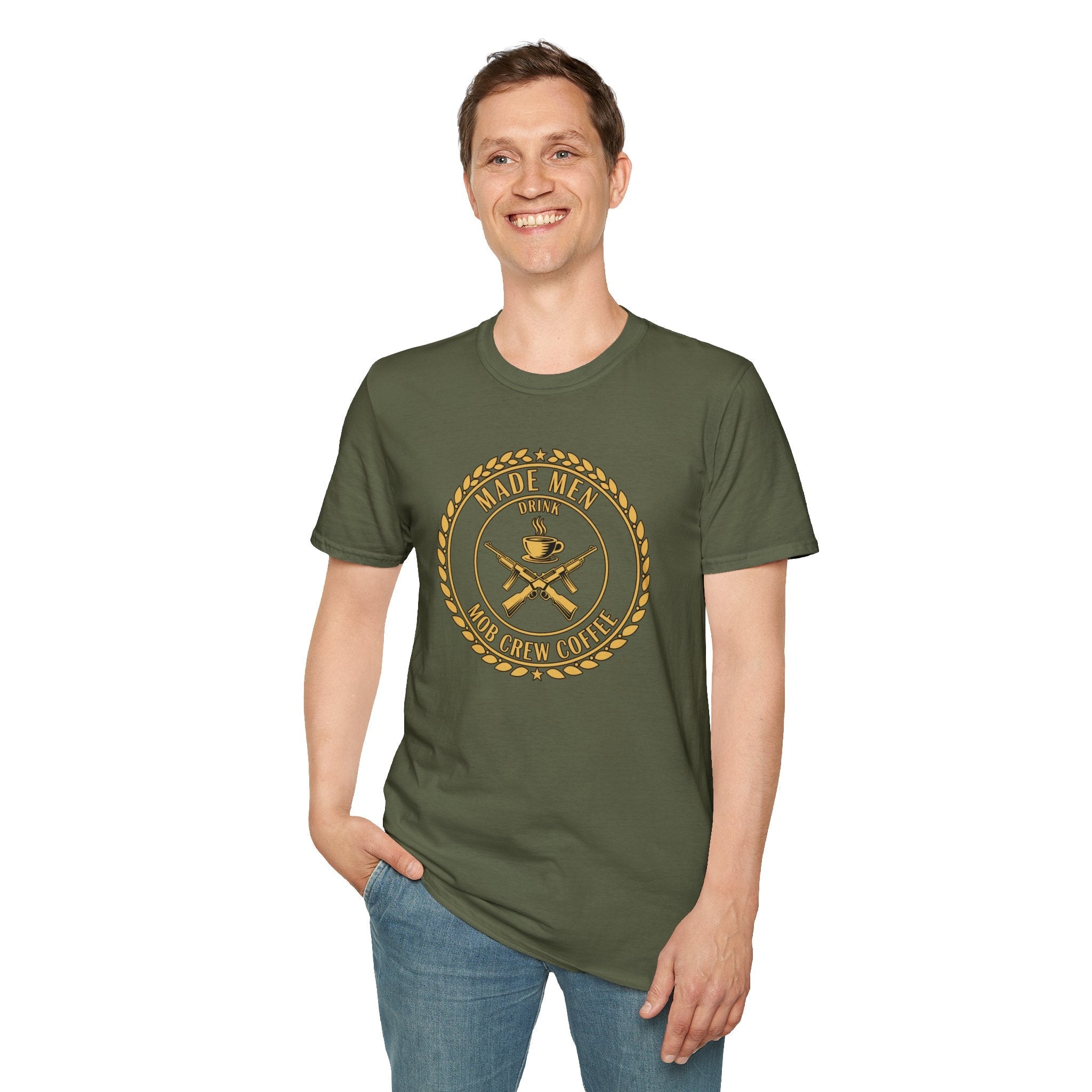 Mob Crew Made Men Drink Mob Crew Coffee T‑Shirt
