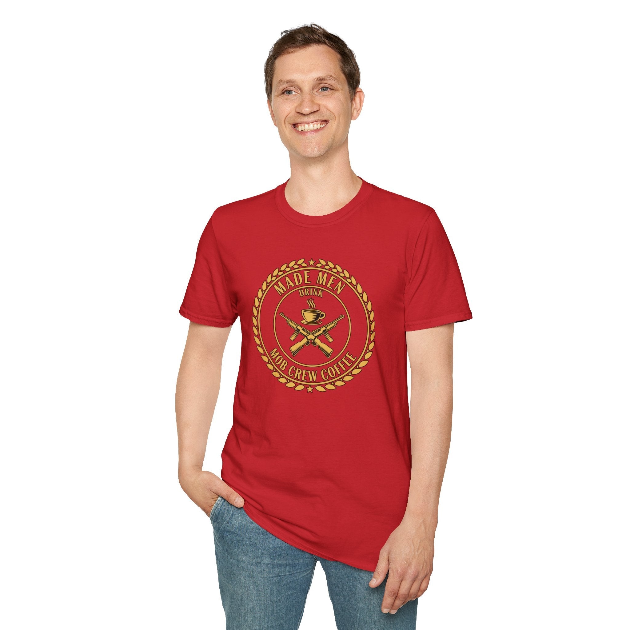 Mob Crew Made Men Drink Mob Crew Coffee T‑Shirt