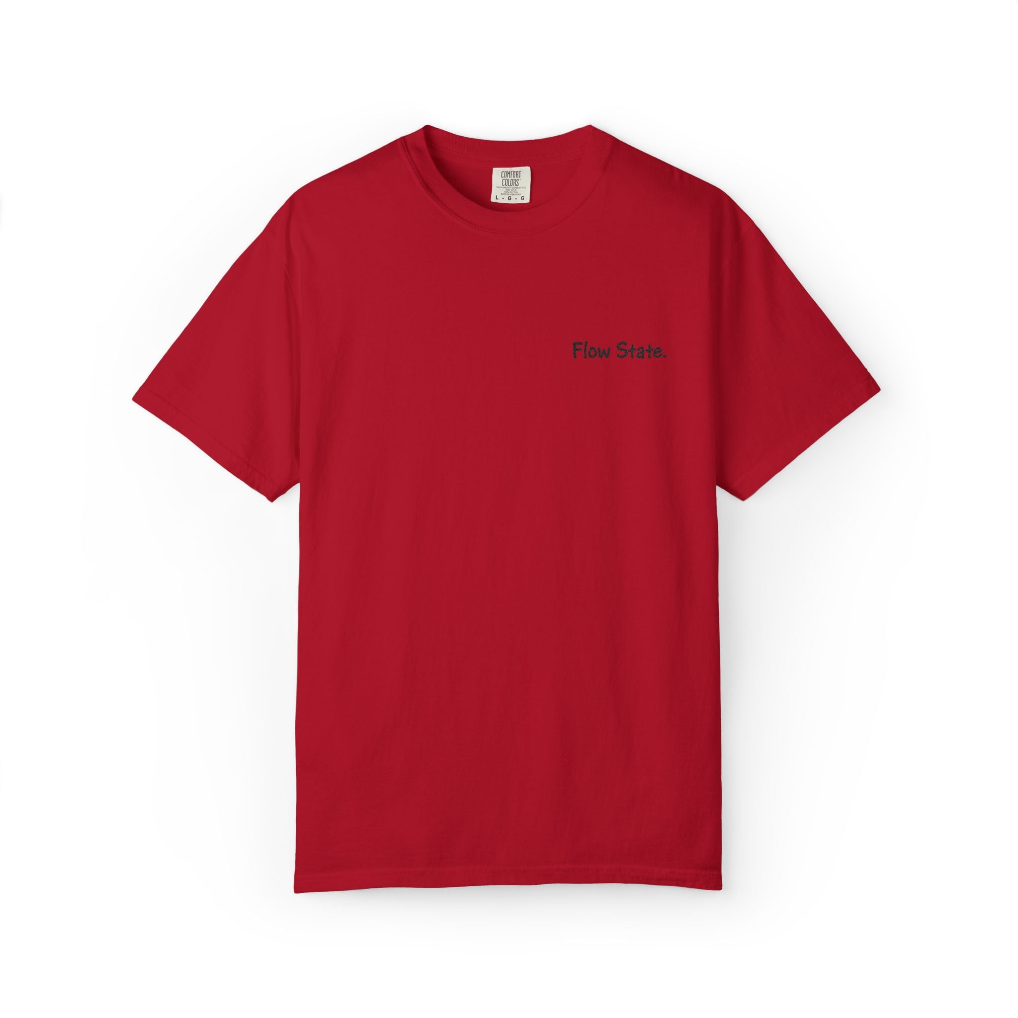 Flow State T-Shirt — Minimalist Chest Script Tee for Creatives & Athletes