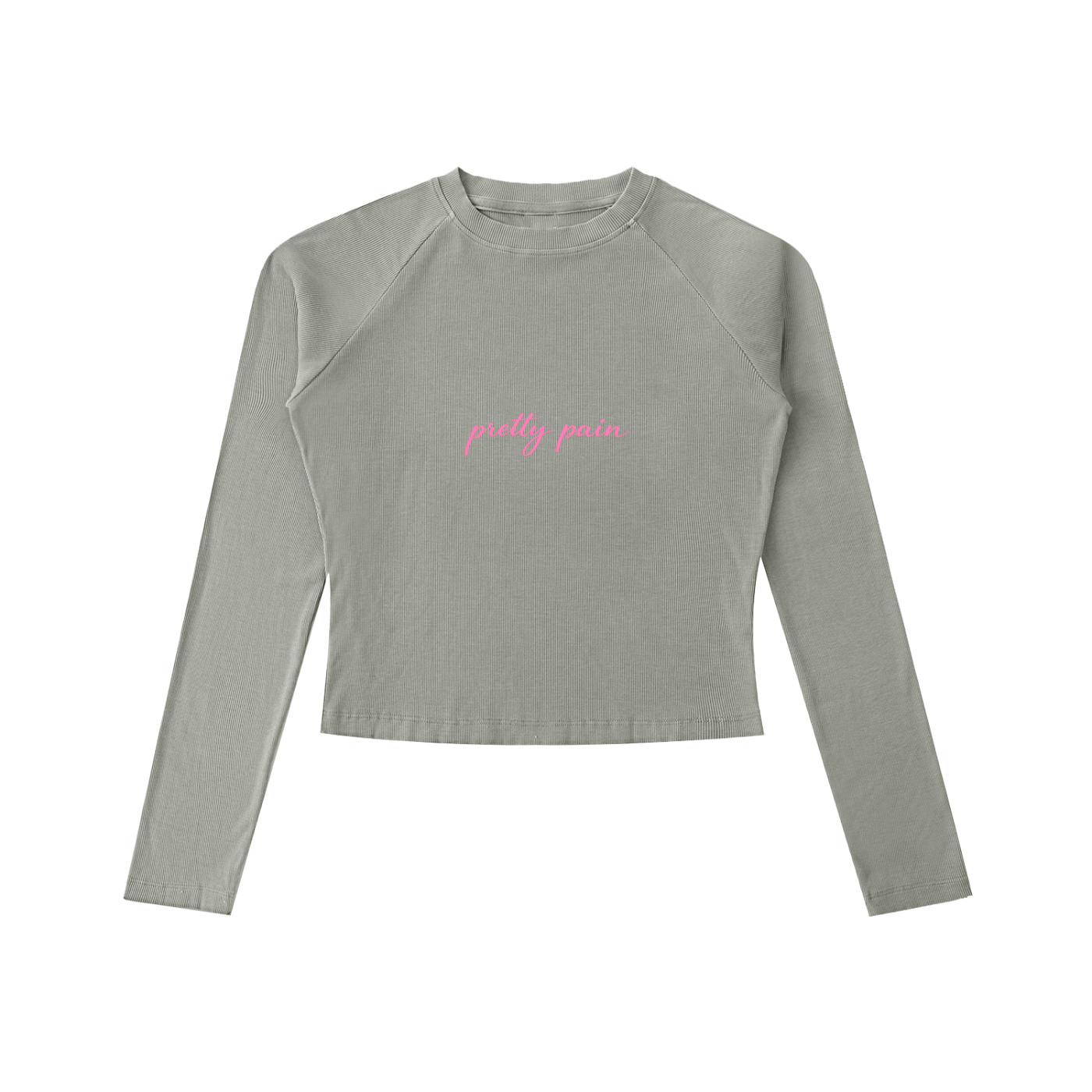 Dyed Washed Raglan Long Sleeve Slim T-Shirt