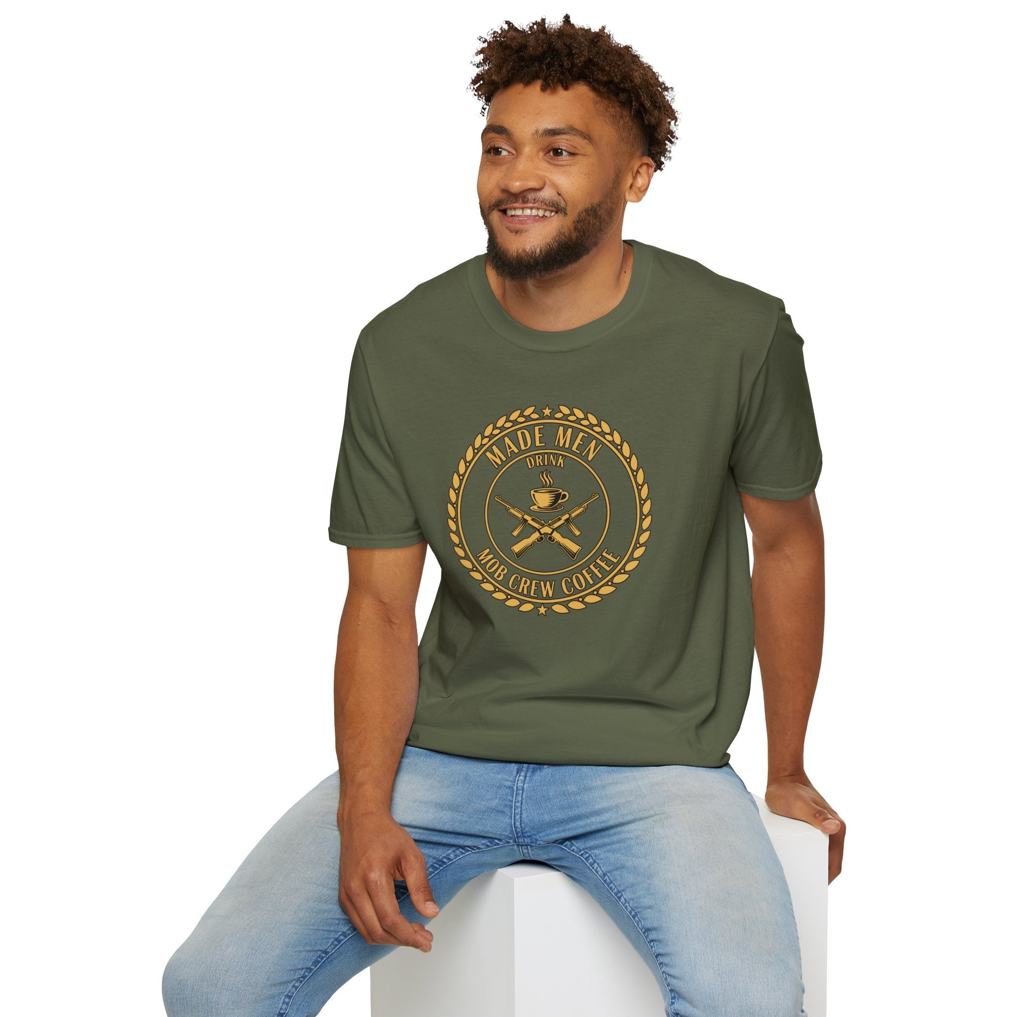 Mob Crew Made Men Drink Mob Crew Coffee T‑Shirt