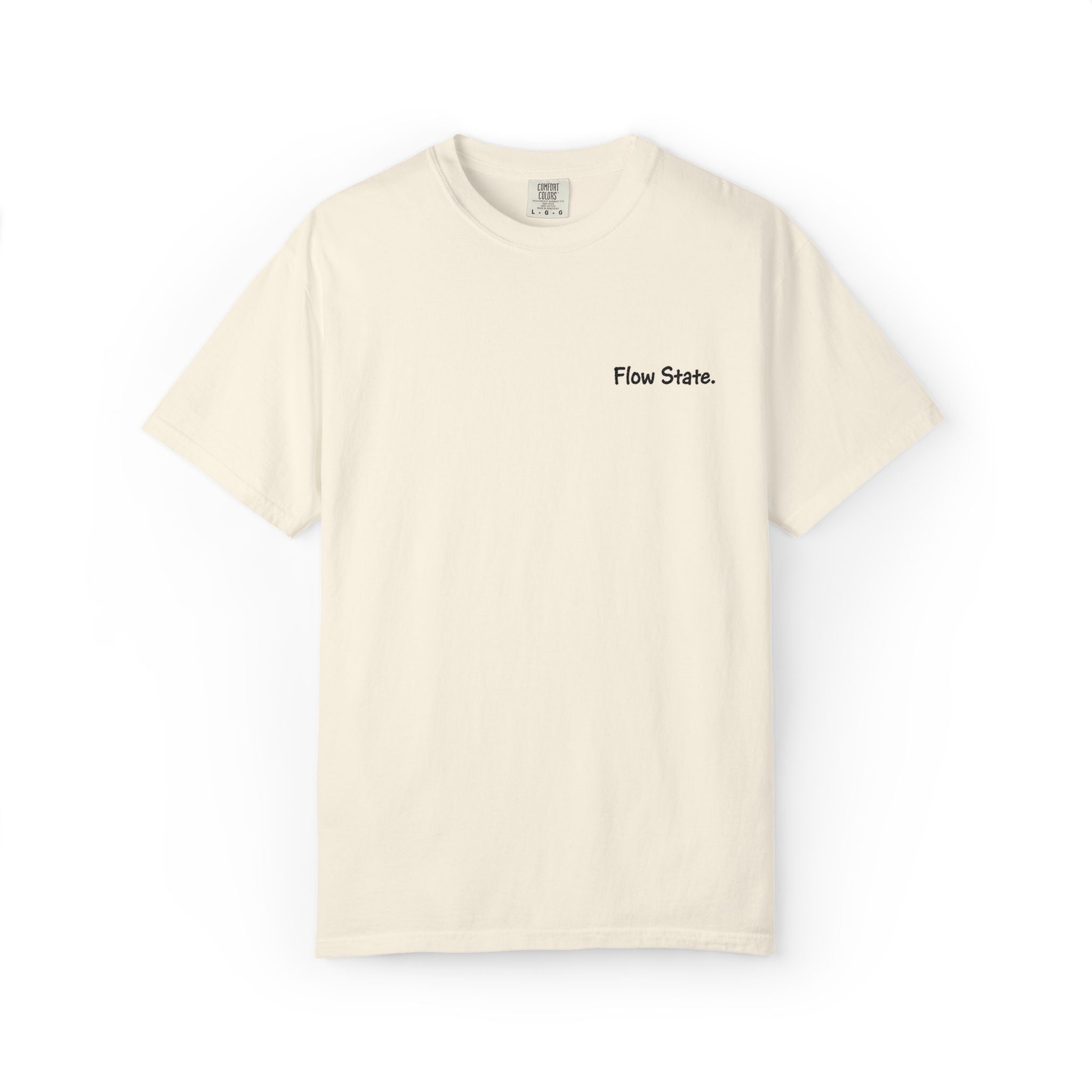 Flow State T-Shirt — Minimalist Chest Script Tee for Creatives & Athletes