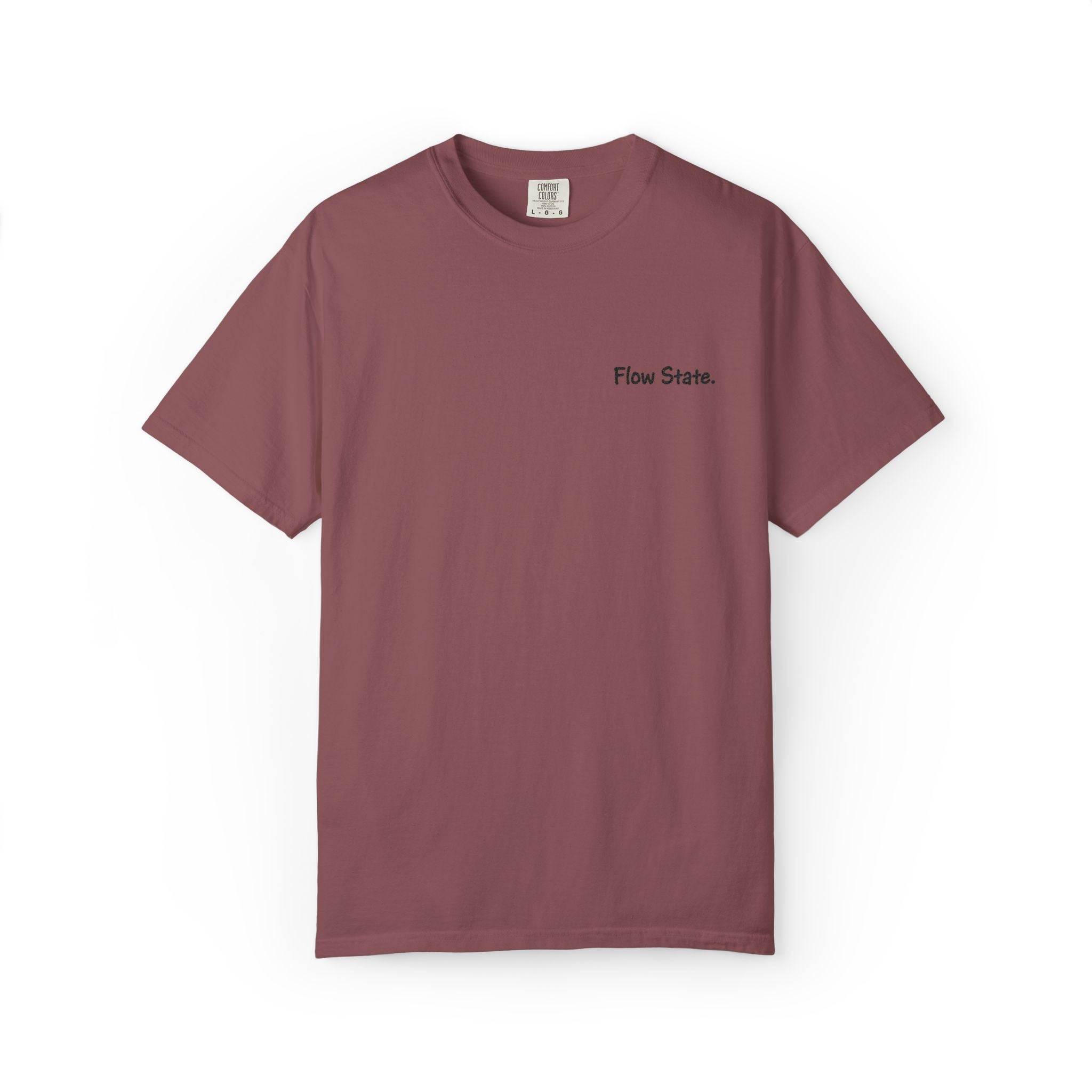 Flow State T-Shirt — Minimalist Chest Script Tee for Creatives & Athletes