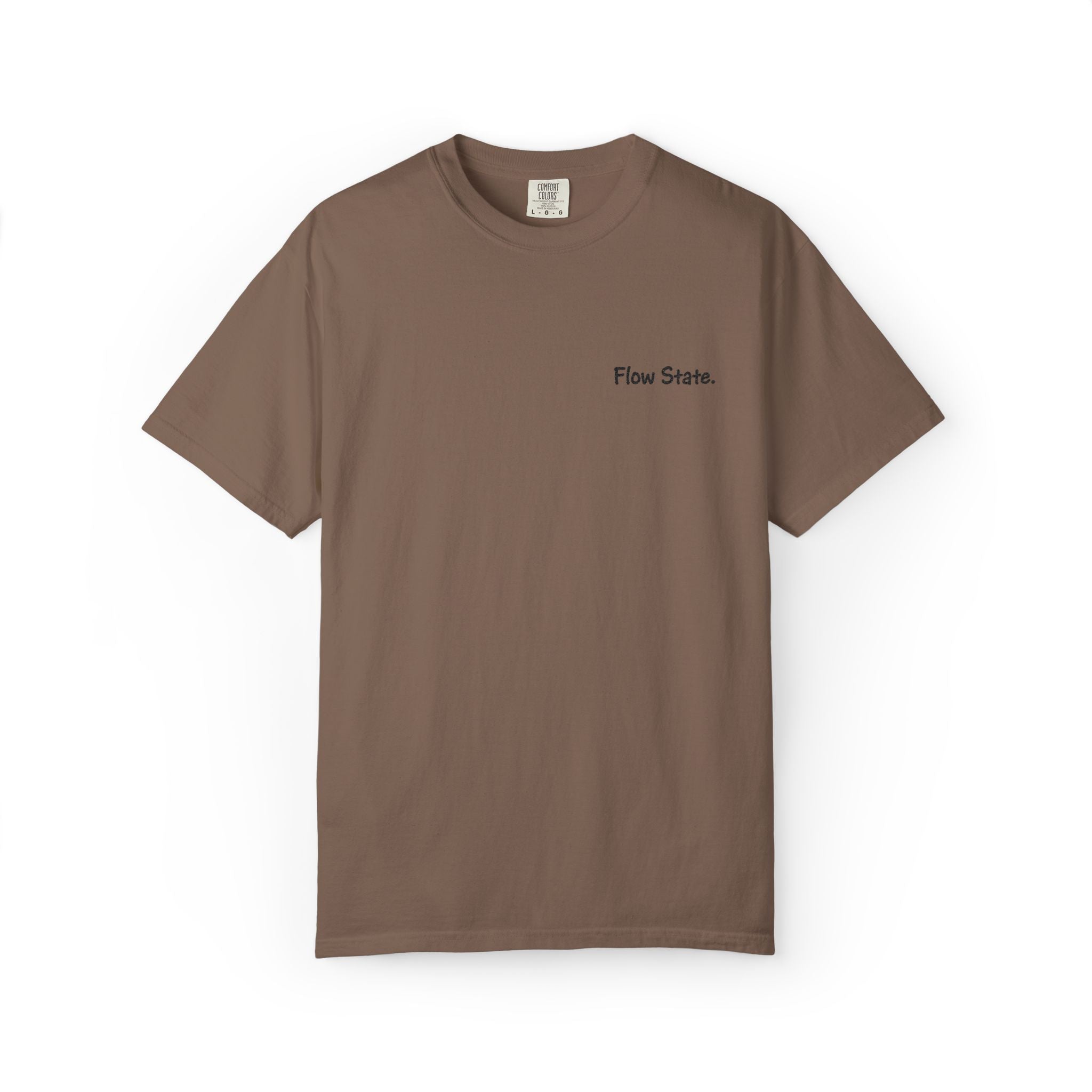 Flow State T-Shirt — Minimalist Chest Script Tee for Creatives & Athletes