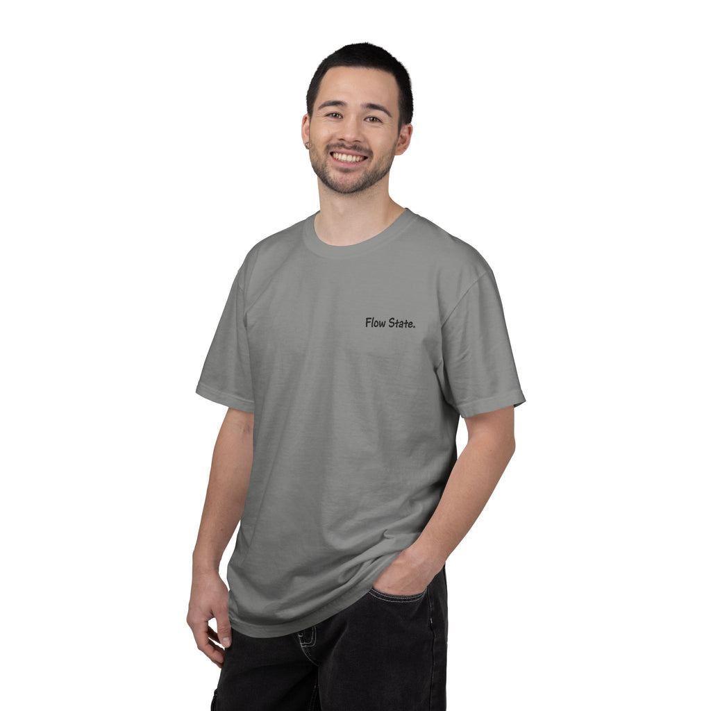 Flow State T-Shirt — Minimalist Chest Script Tee for Creatives & Athletes