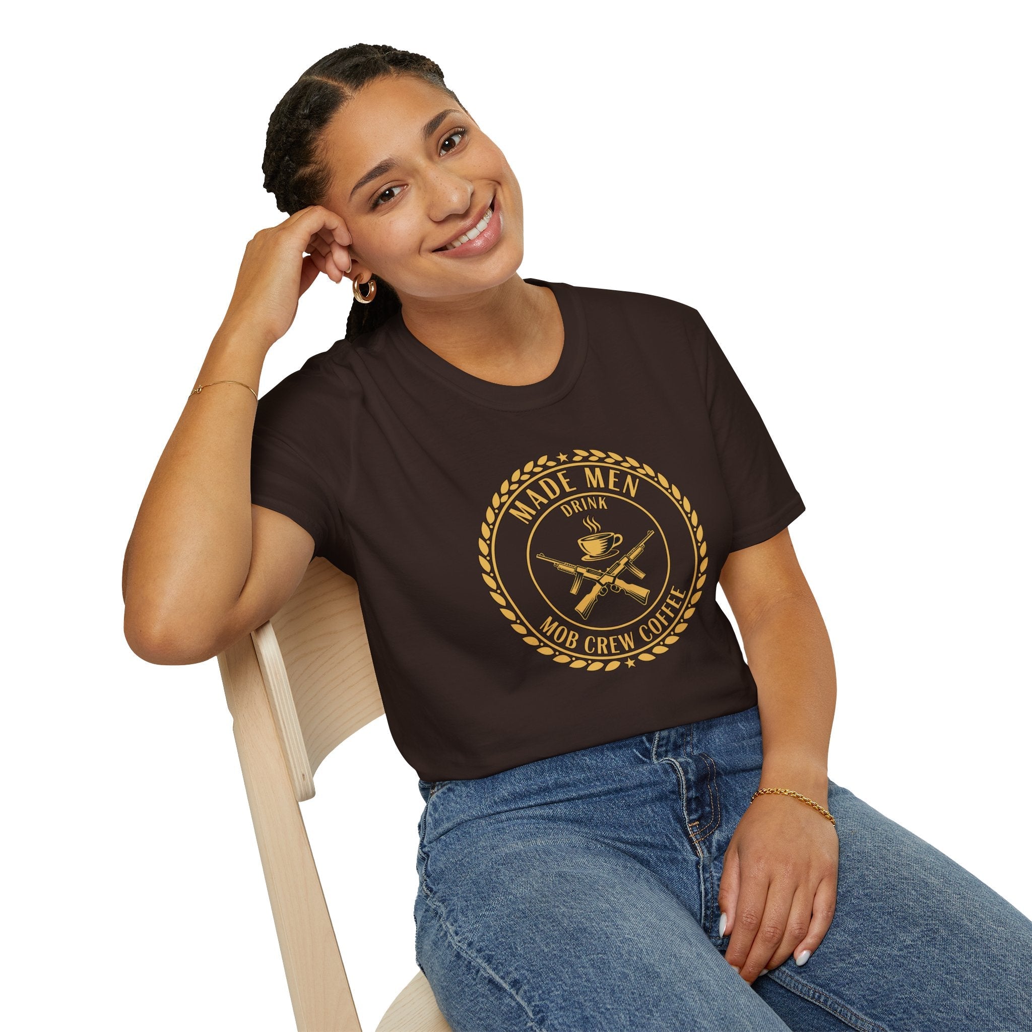 Mob Crew Made Men Drink Mob Crew Coffee T‑Shirt