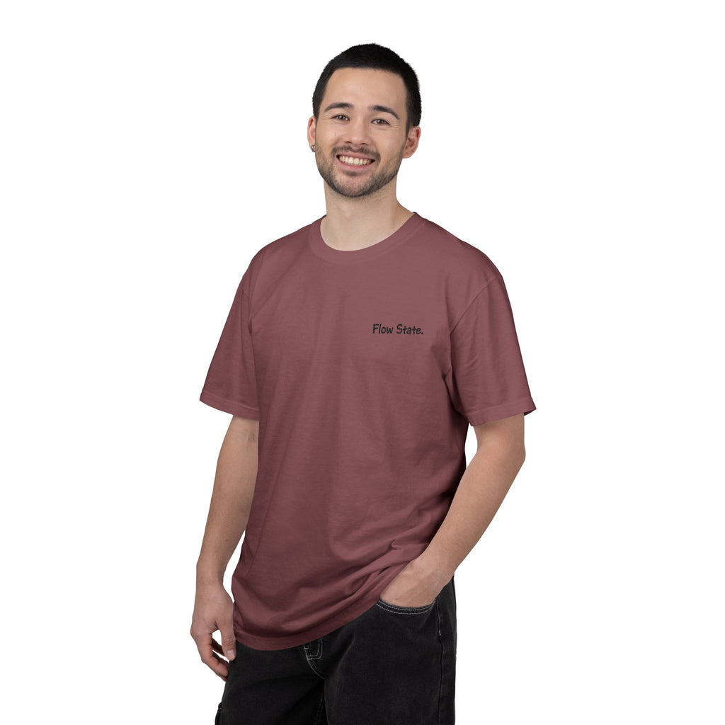 Flow State T-Shirt — Minimalist Chest Script Tee for Creatives & Athletes