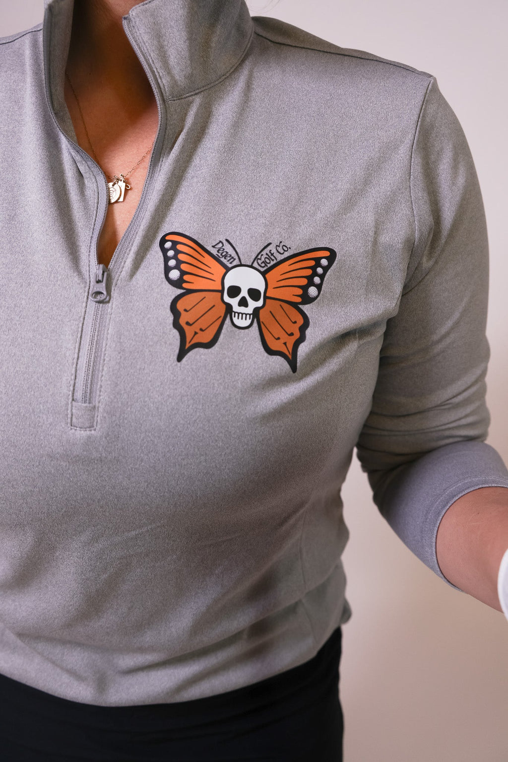 Women’s Butterfly Skull Quarter Zip