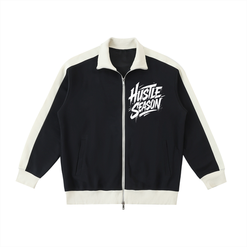 Contrast Trim Stand Collar Jacket