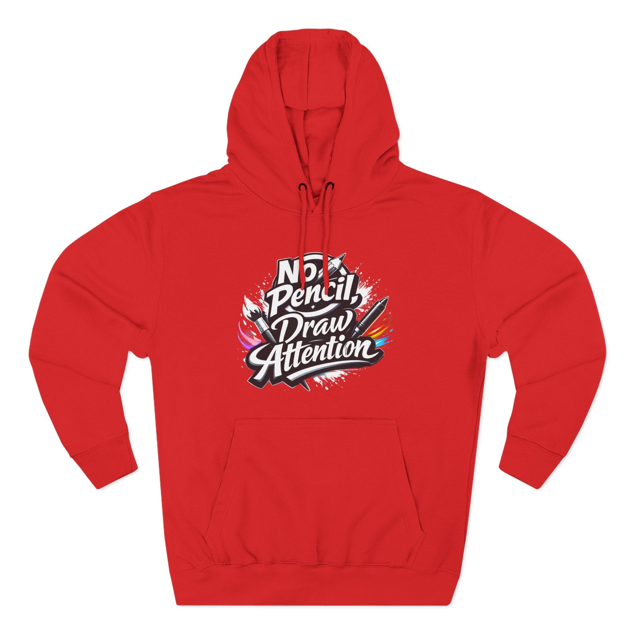 Artist Hoodie — “No Pencil, Draw Attention” Graphic Pullover - LaneOfTrends