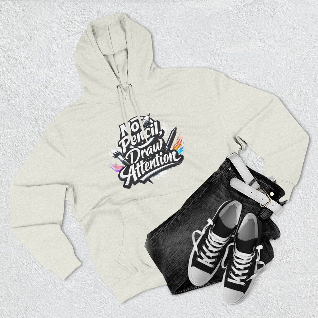Artist Hoodie — “No Pencil, Draw Attention” Graphic Pullover - LaneOfTrends