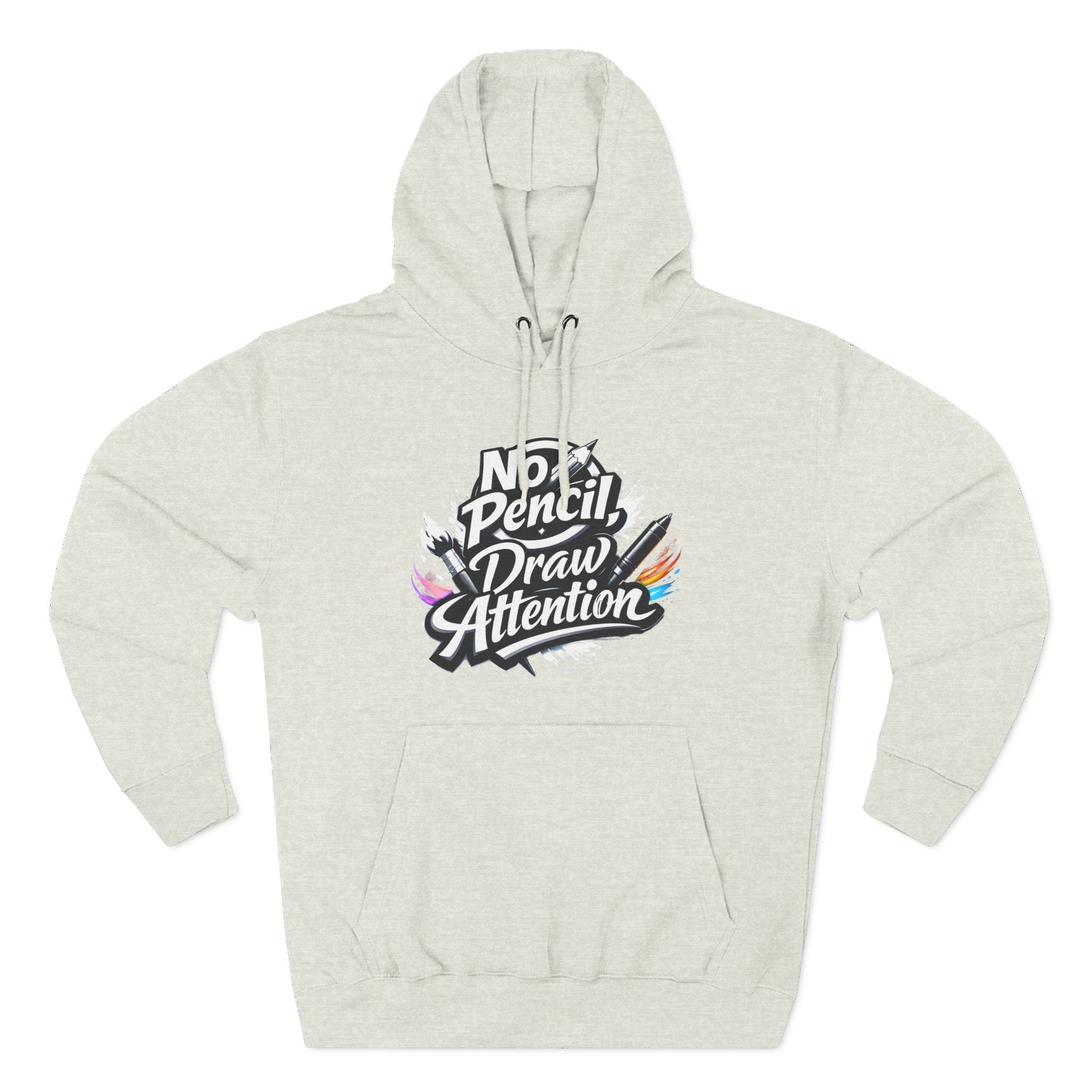 Artist Hoodie — “No Pencil, Draw Attention” Graphic Pullover - LaneOfTrends